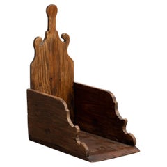 Rustikale skulpturale Holzbroom-Schubladenschale aus dem frühen 20. Jahrhundert