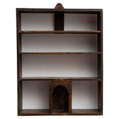 Early 20th Century Rustic Solid Wood Wall Shelve Unit
