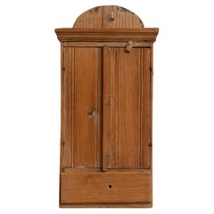 Antique Early 20th Century Rustic Wood Small Wall Cabinet