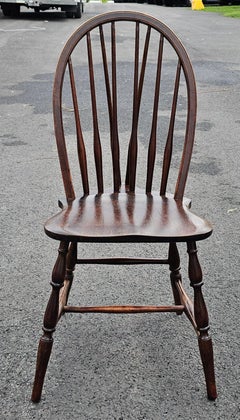 Early 20th Century S. Bent & Bros Oak Brace Back Windsor Chair