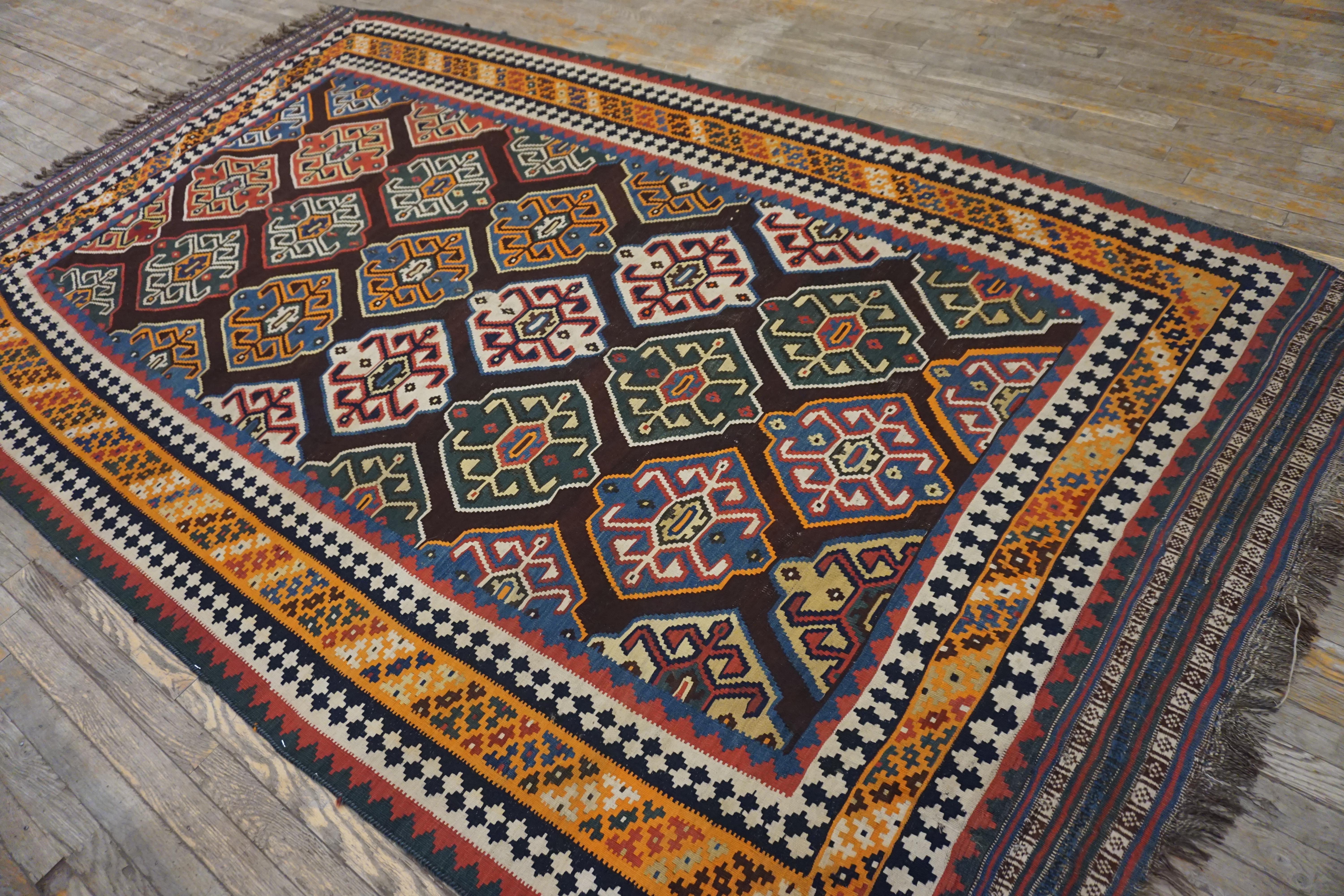 Lana Ghashgaie persiano a trama piatta dell'inizio del XX secolo ( 6' x 10' - 183 x 205 ) in vendita