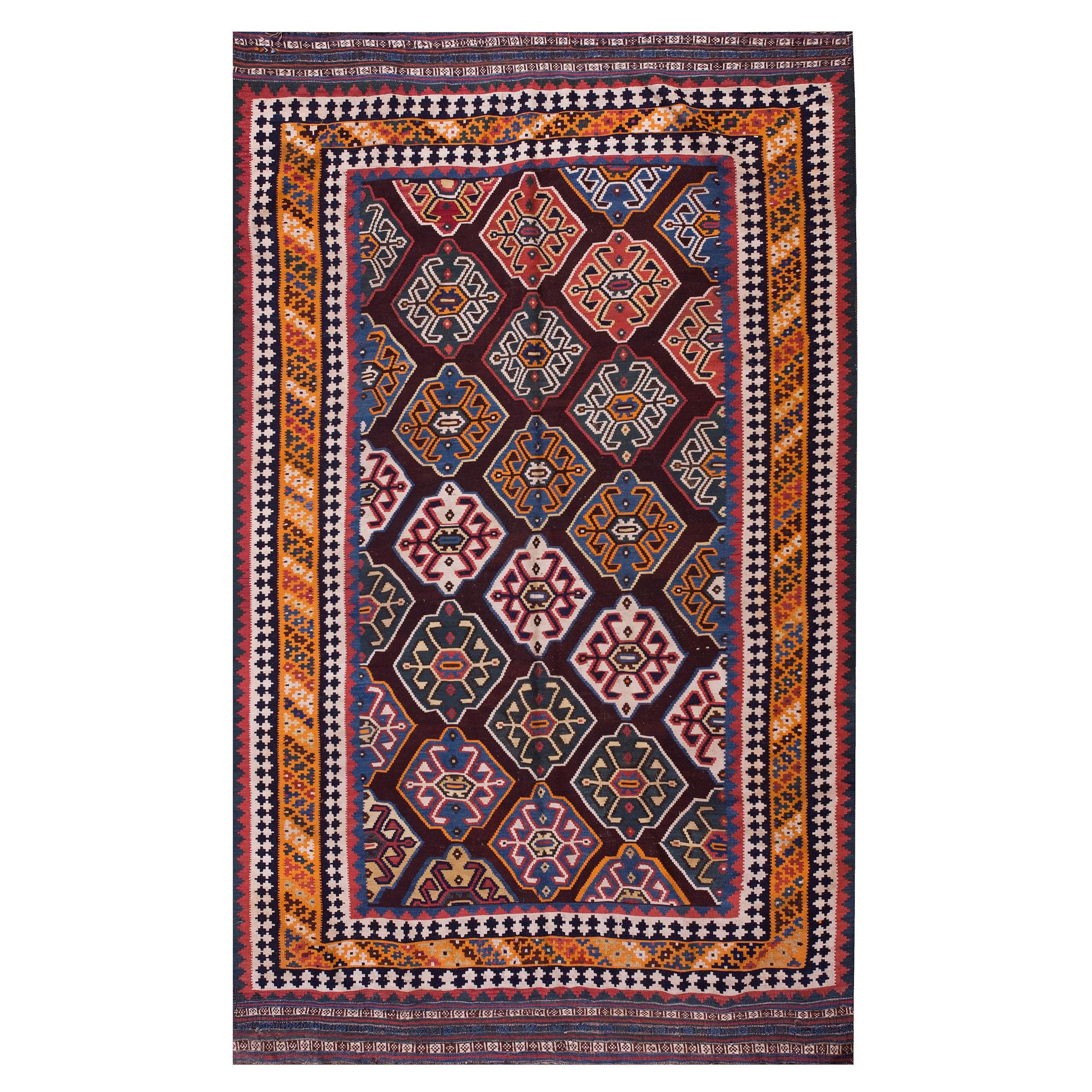 Frühe 20. Jahrhundert S. Persische Ghashgaie Flachgewebe ( 6' x 10' - 183 x 205 )