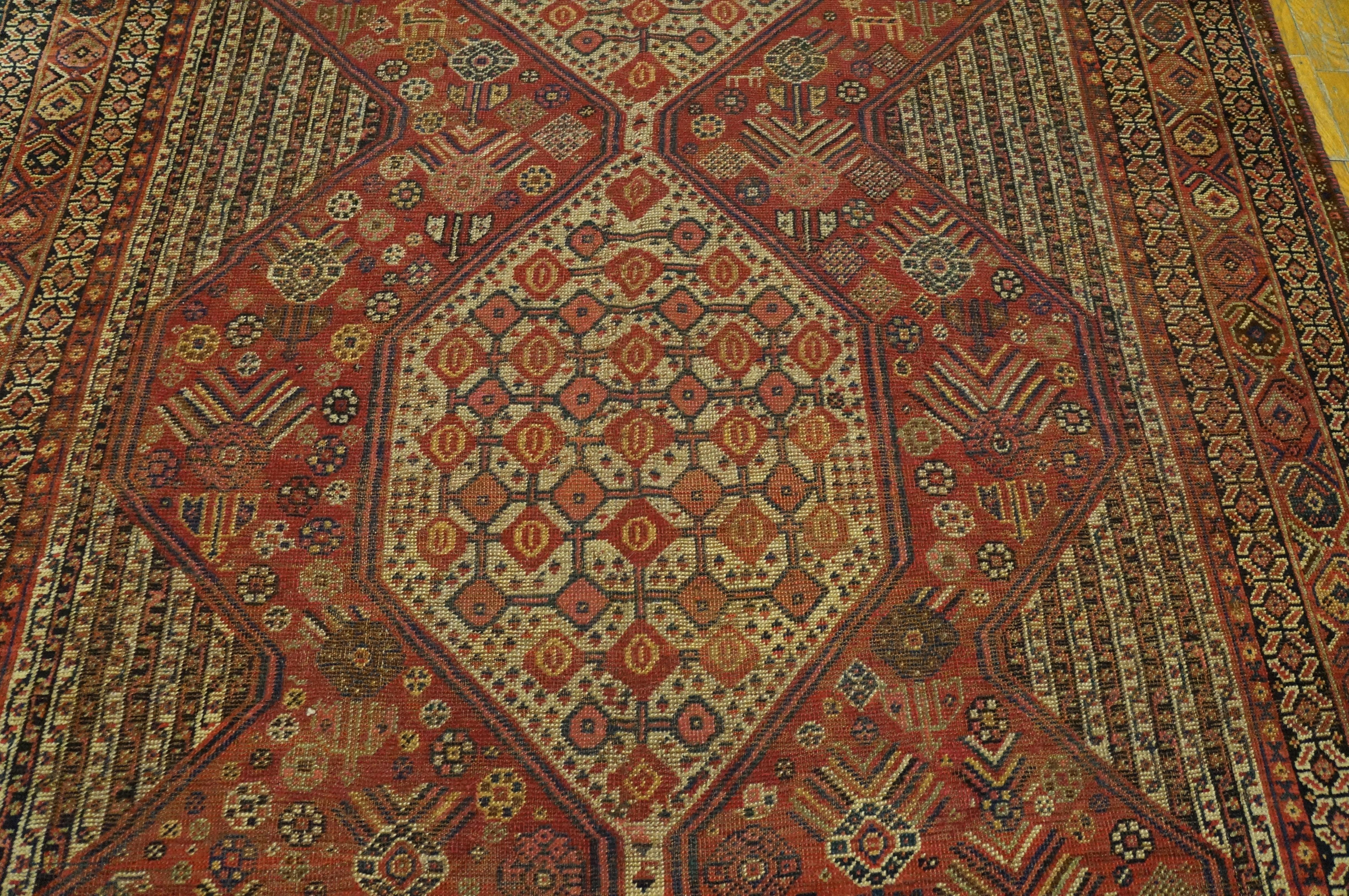 Early 20th Century S. Persian Ghashgaie Gallery Carpet (6'3