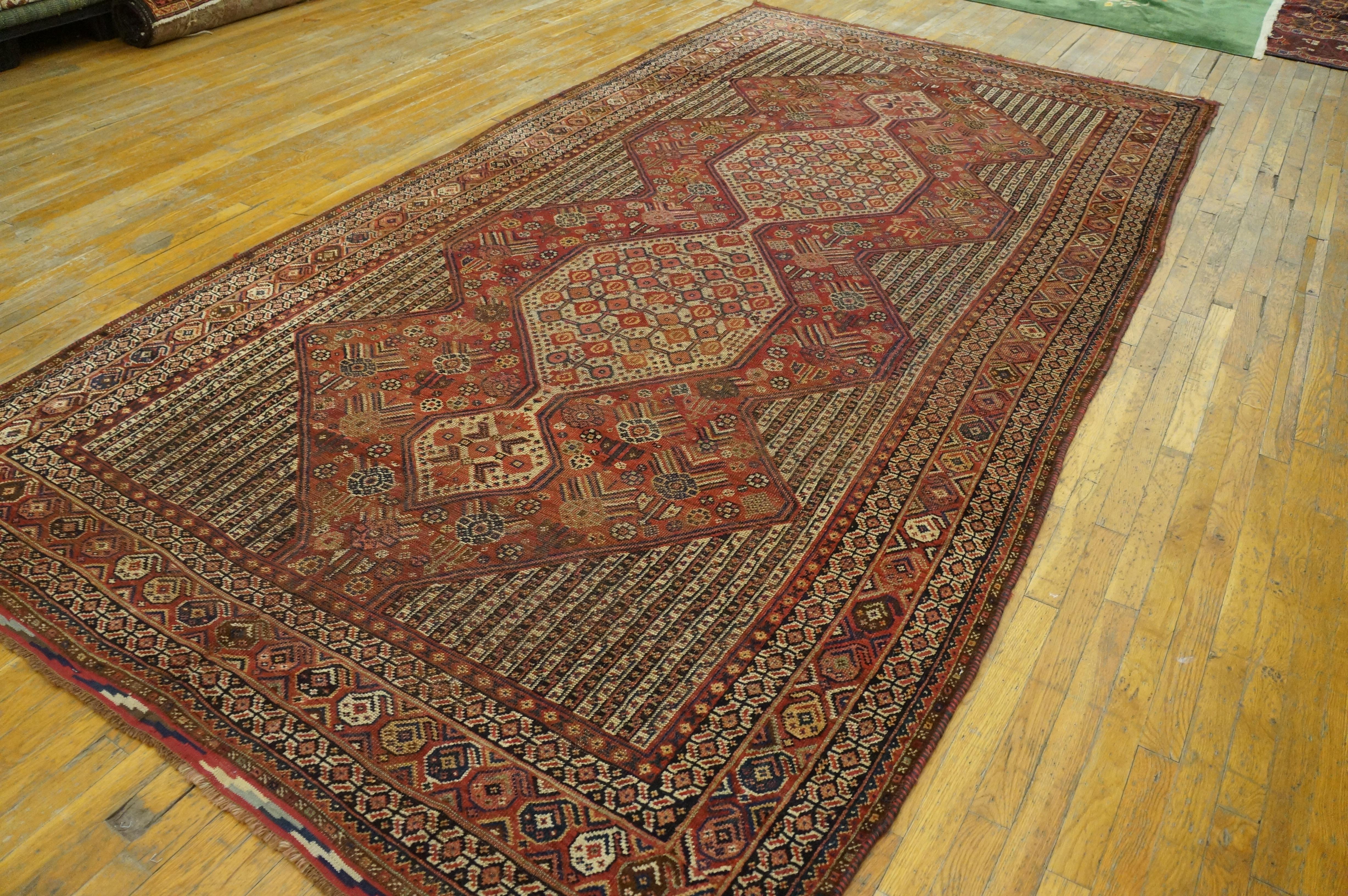 Early 20th Century S. Persian Ghashgaie Gallery Carpet (6'3