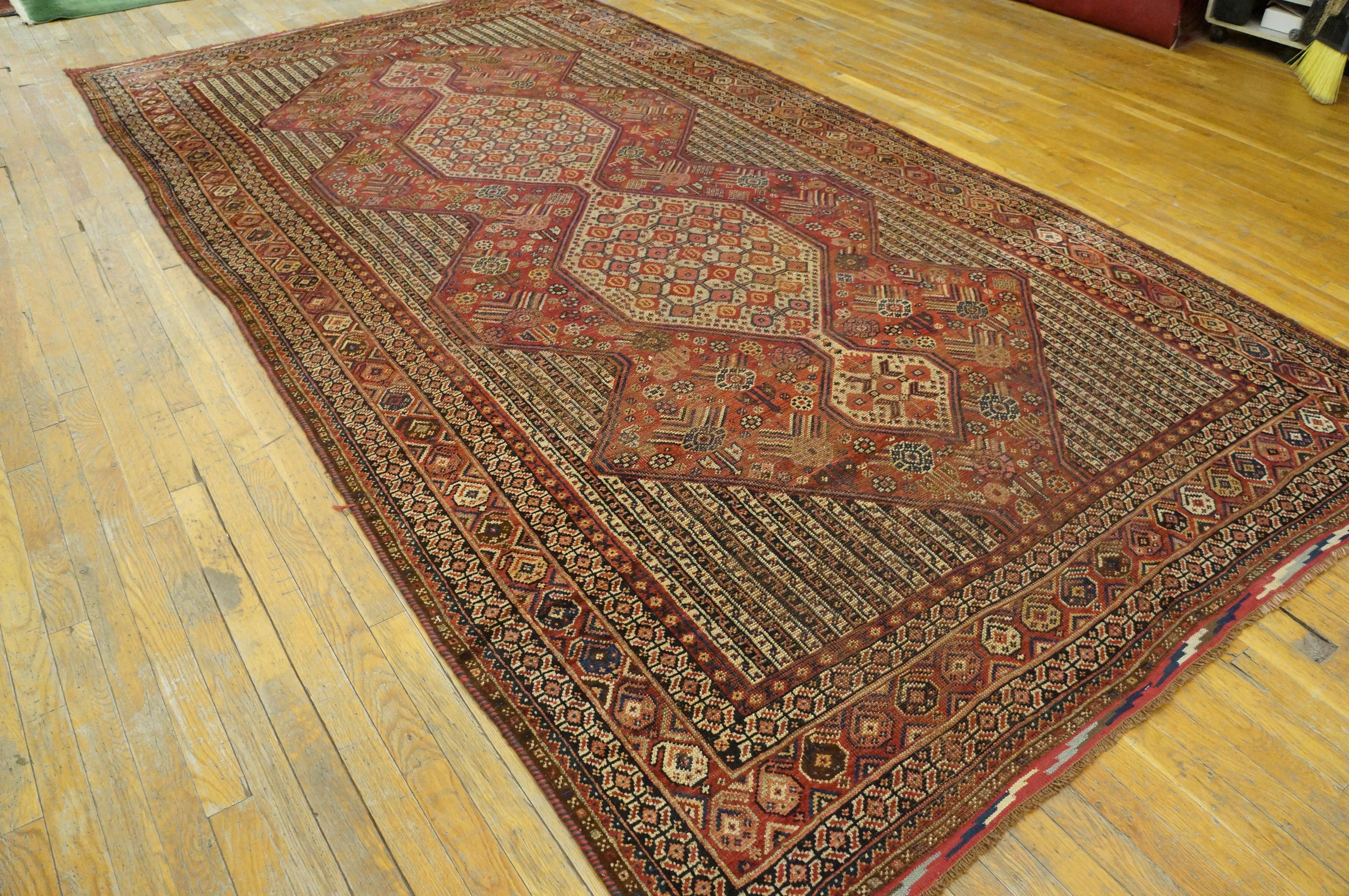 Early 20th Century S. Persian Ghashgaie Gallery Carpet (6'3