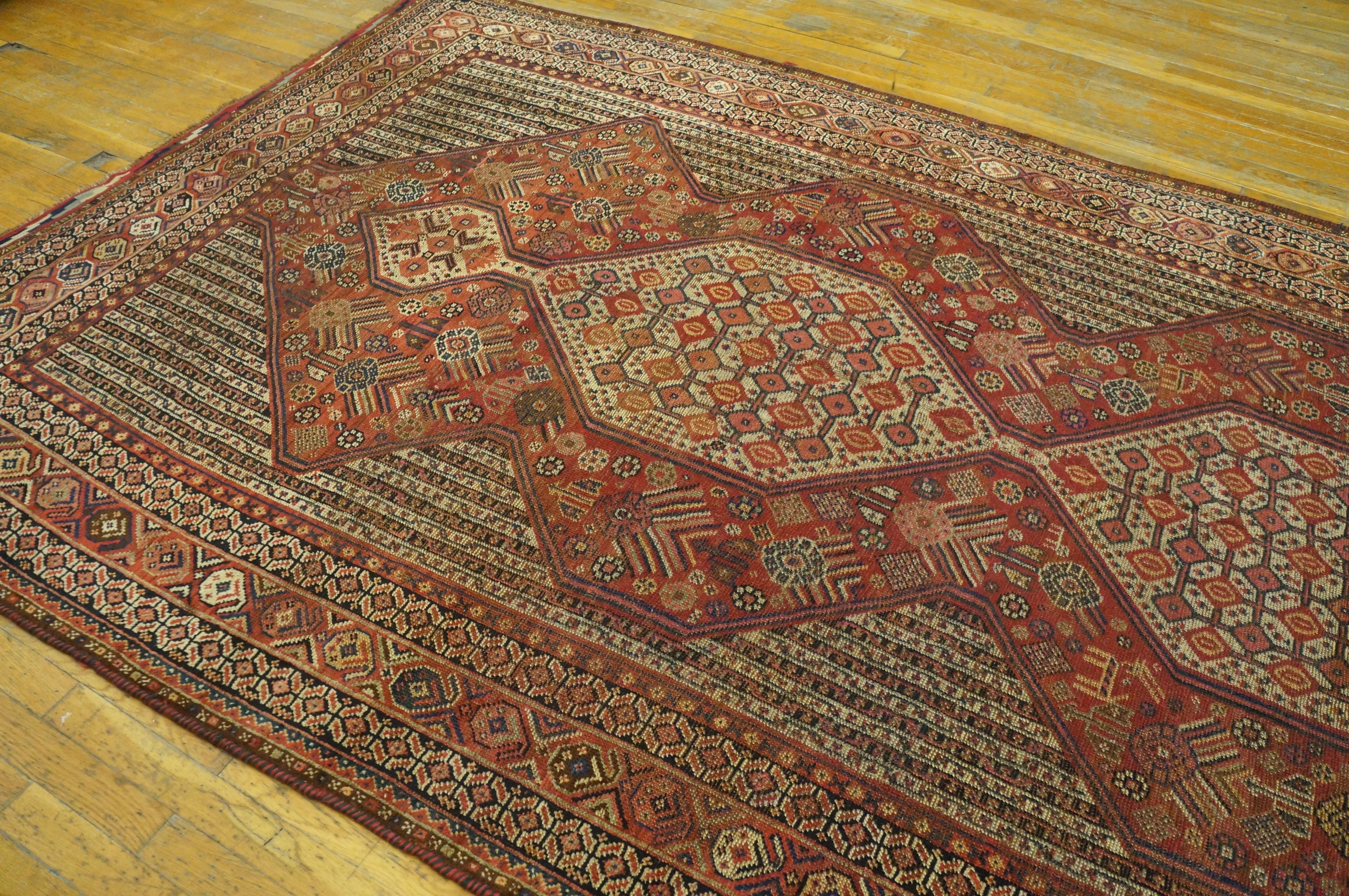 Early 20th Century S. Persian Ghashgaie Gallery Carpet (6'3