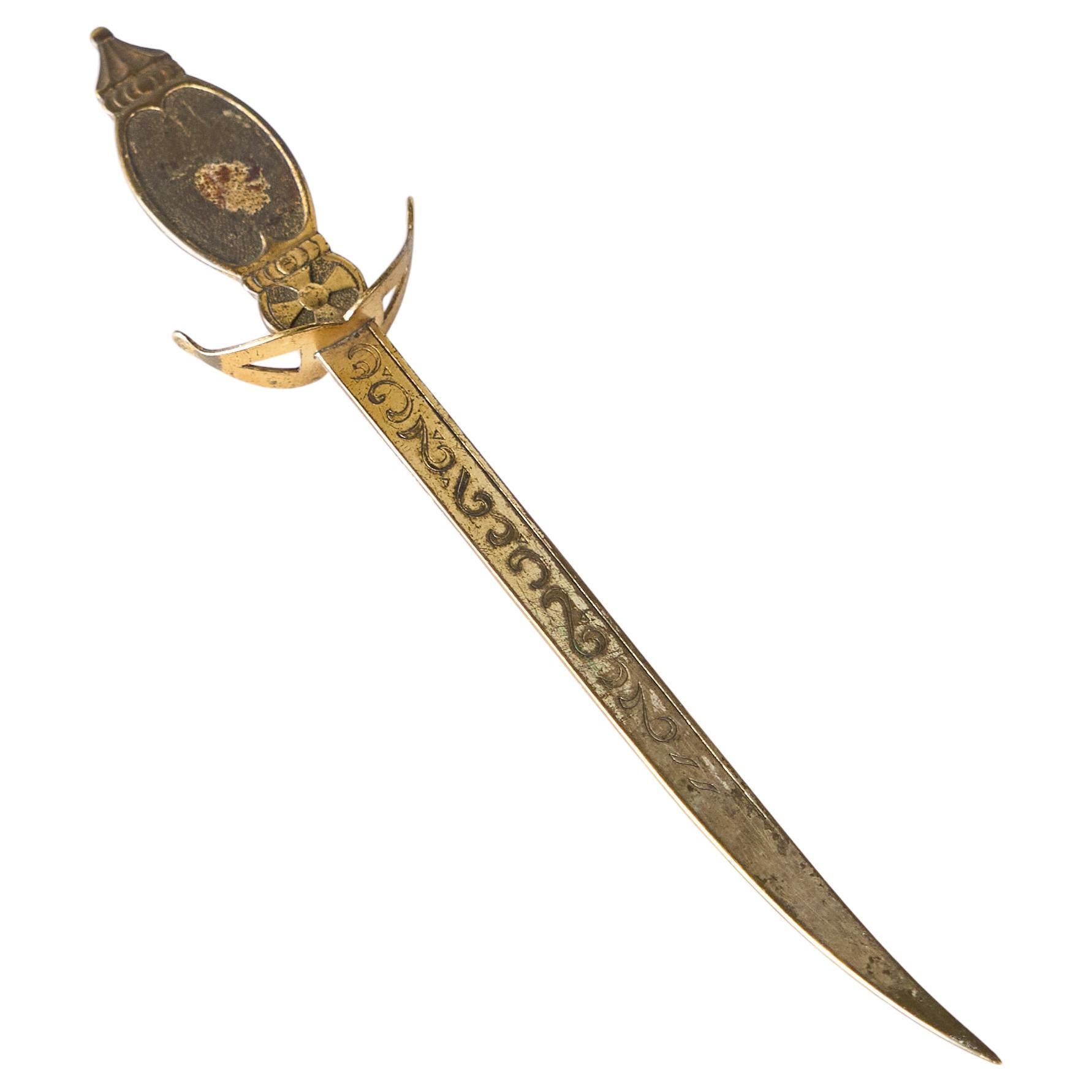 Early 20th Century Sable Shaped Letter Opener