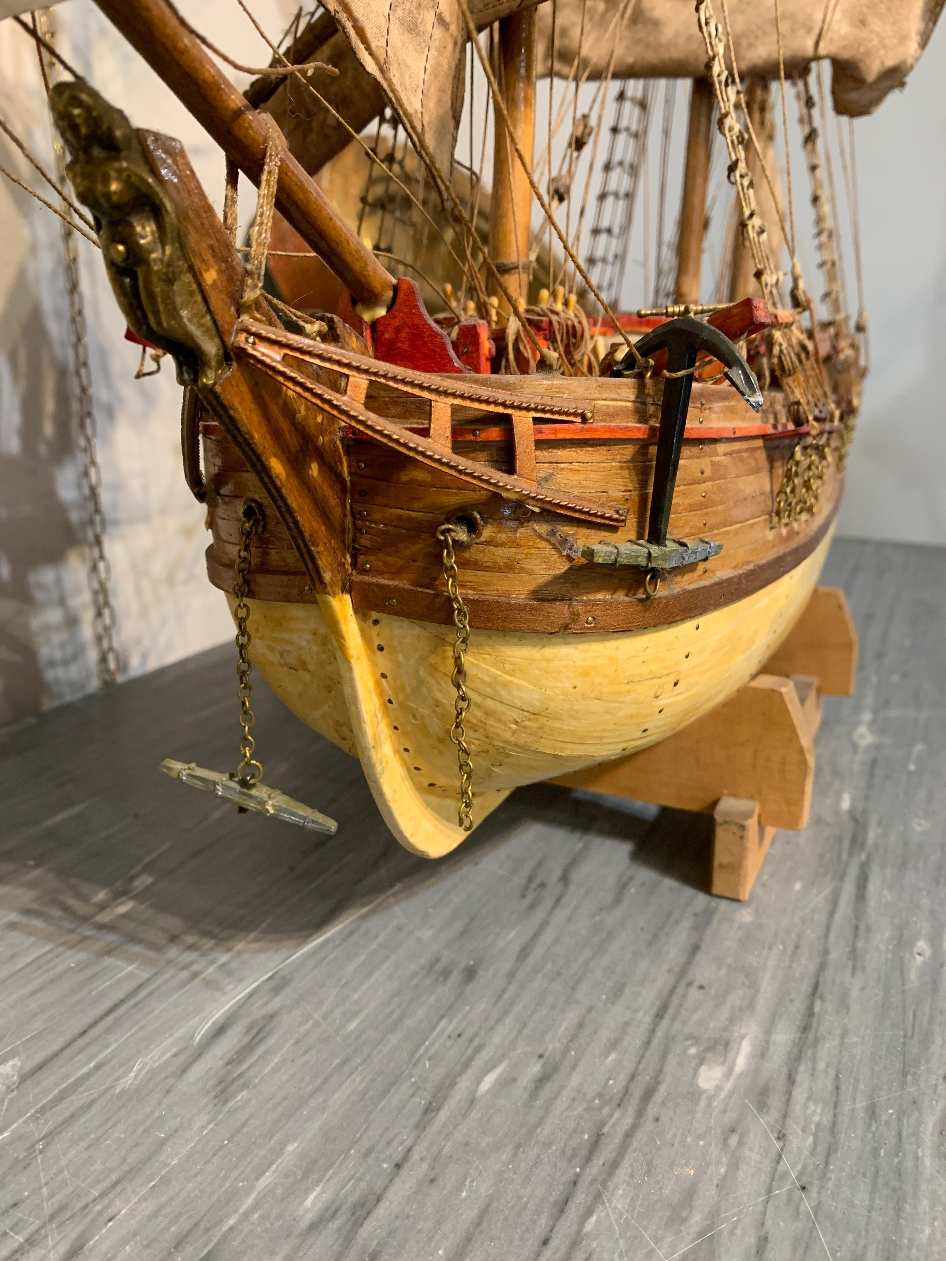 EARLY 20th CENTURY SAILING SHIP MODEL In Good Condition For Sale In Firenze, FI