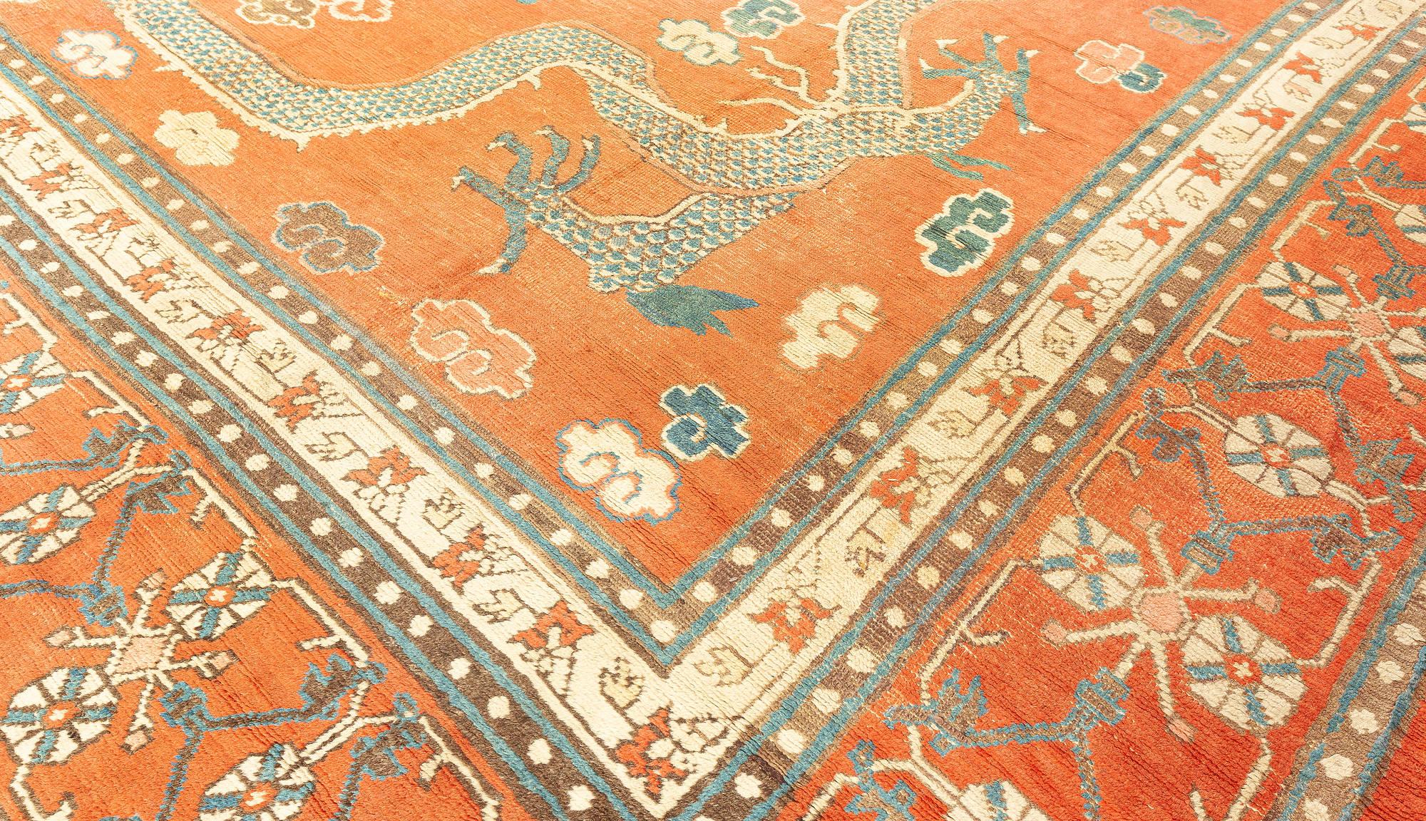 Early 20th Century Samarkand Dragon Carpet For Sale 2