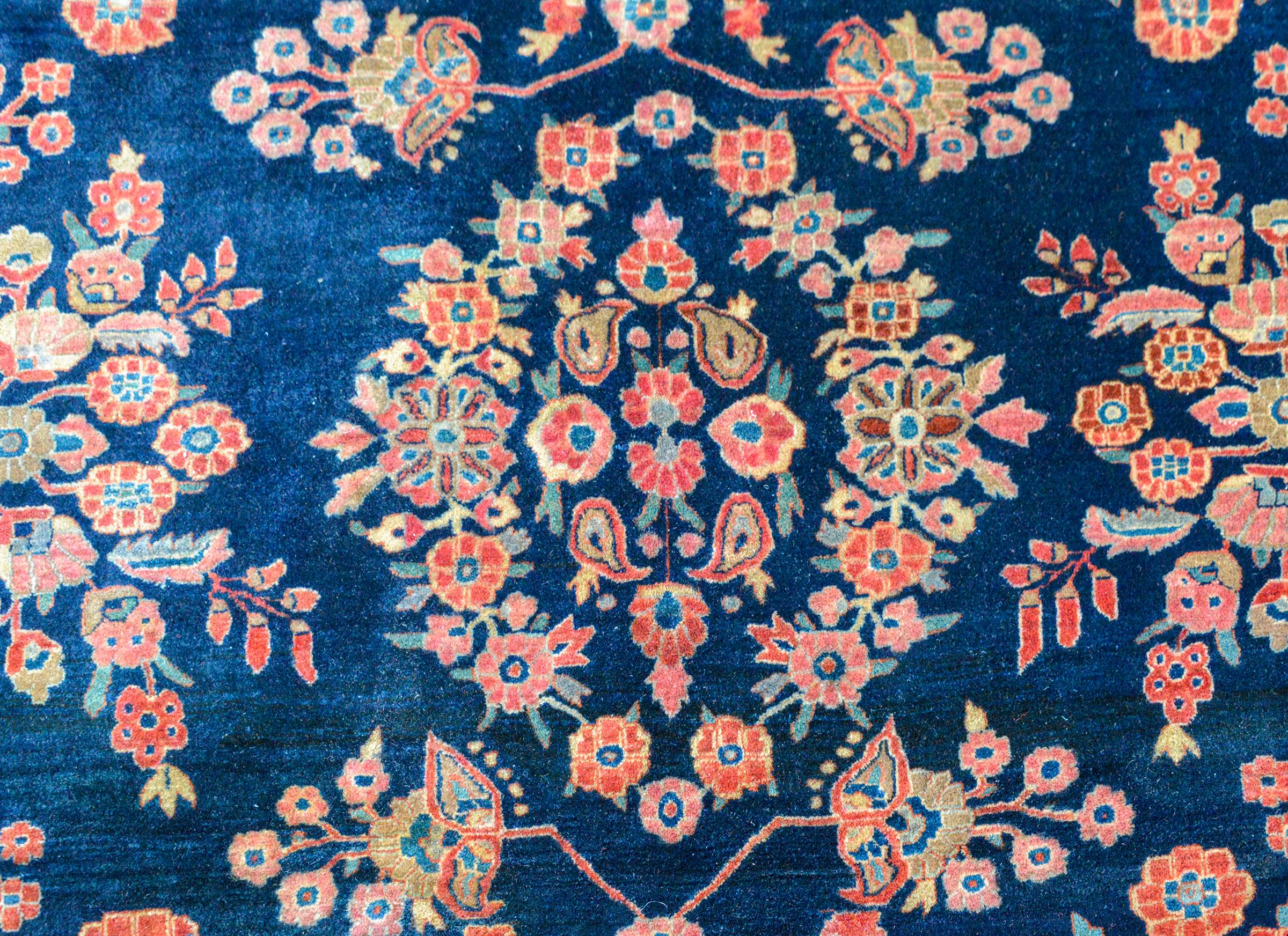 Hand-Knotted Early 20th Century Sarouk Mohajeran For Sale