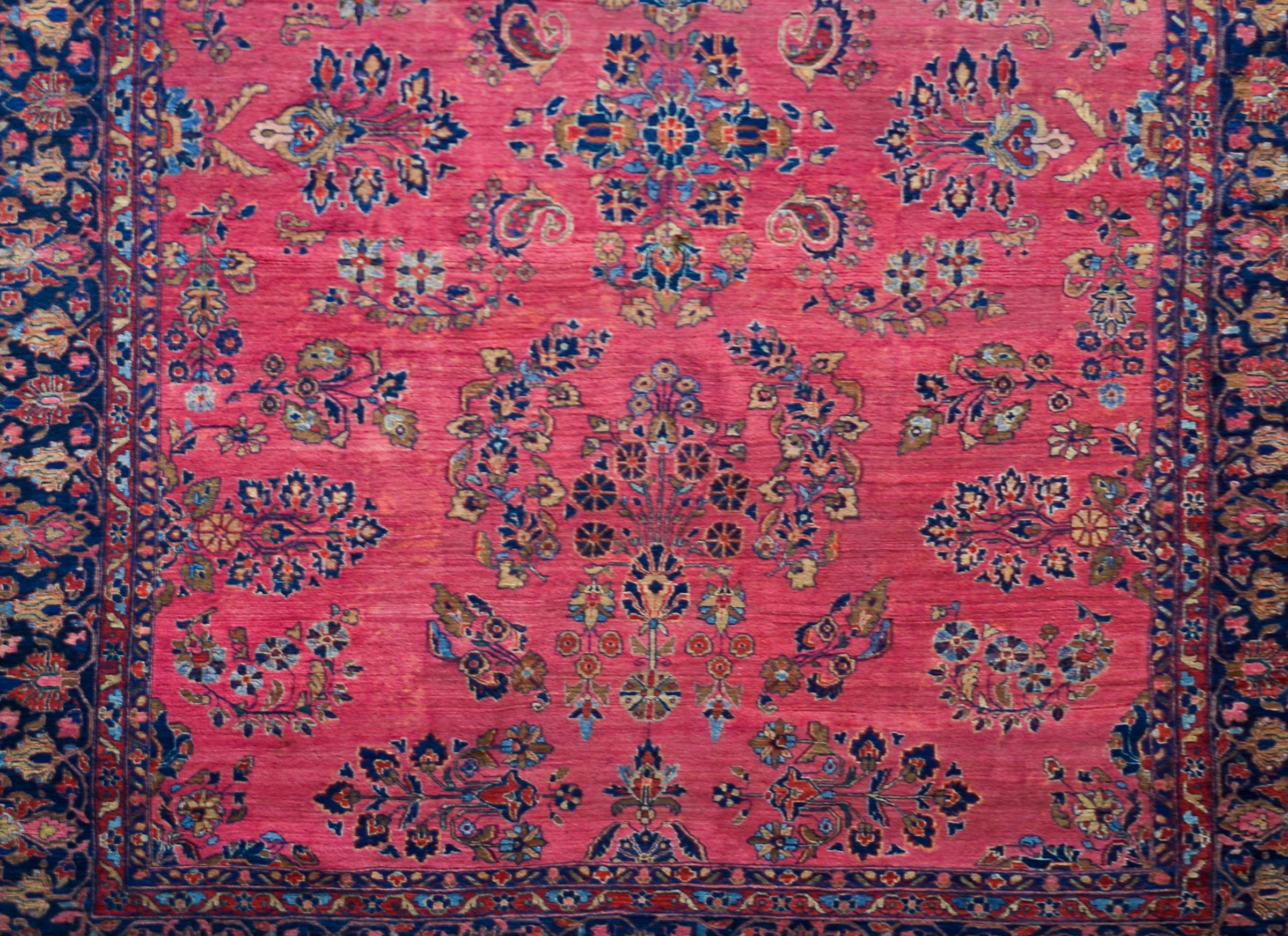 Sarouk Farahan Early 20th Century Sarouk Mohajeran Rug For Sale