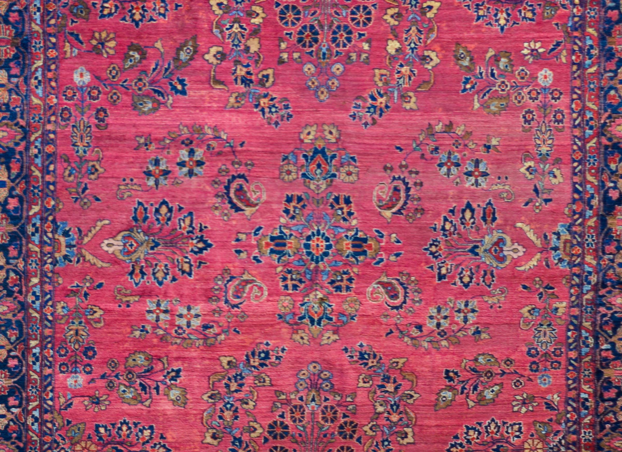 Persian Early 20th Century Sarouk Mohajeran Rug For Sale