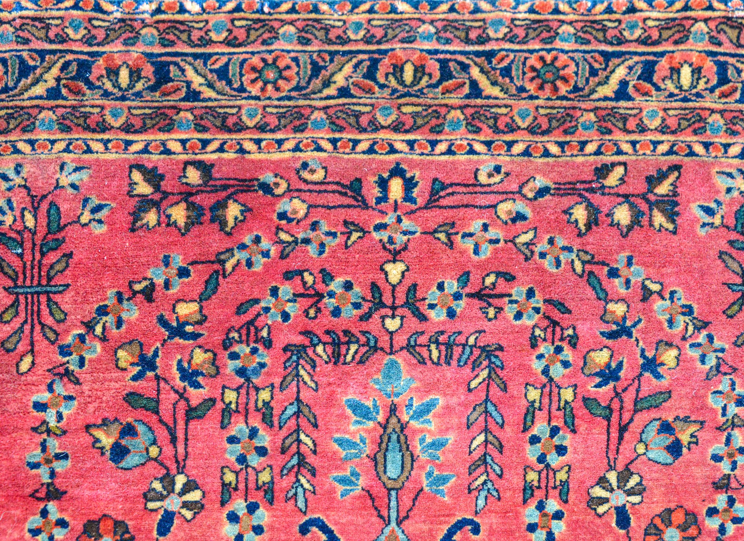 Wool Early 20th Century Sarouk Mohajeran Rug For Sale