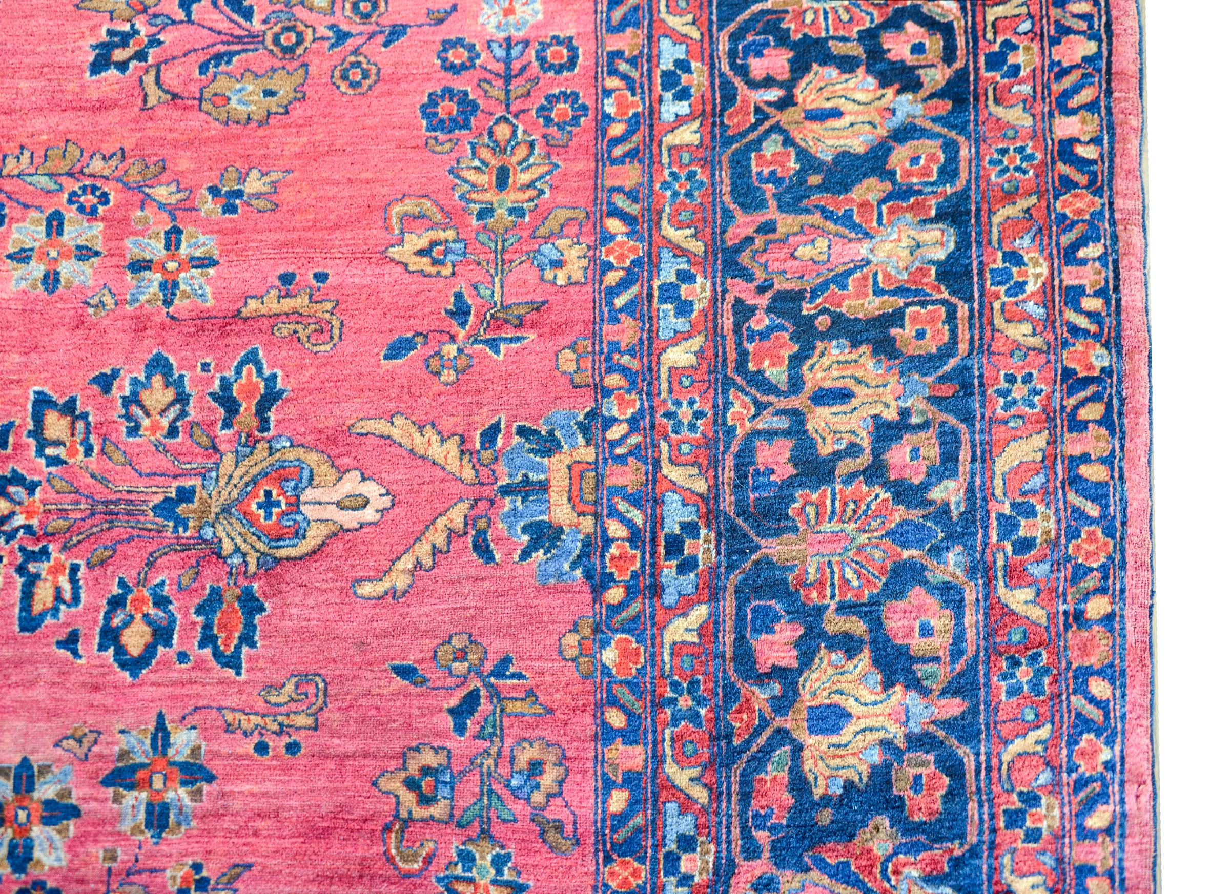 Wool Early 20th Century Sarouk Mohajeran Rug For Sale