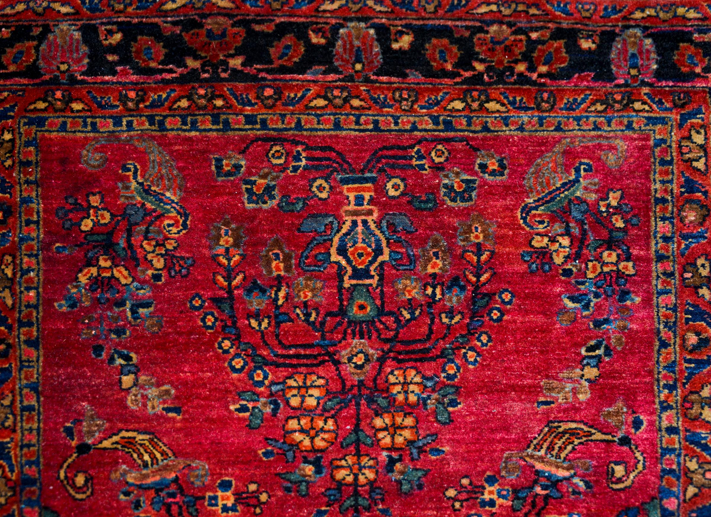 Hand-Knotted Early 20th Century Sarouk Rug For Sale