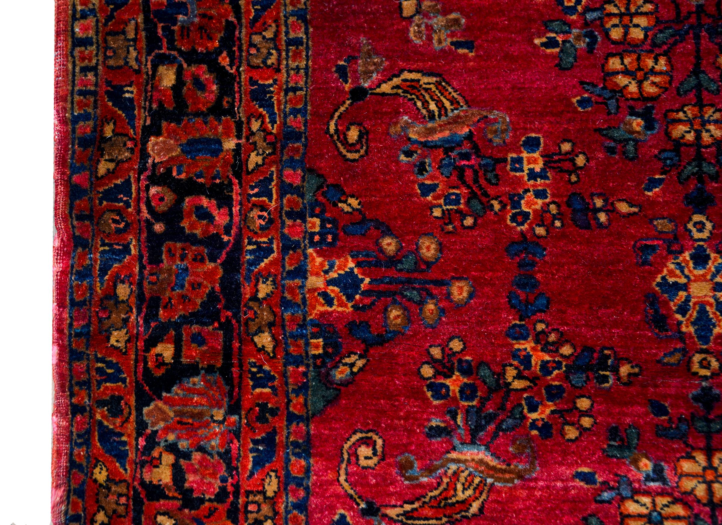 Wool Early 20th Century Sarouk Rug For Sale