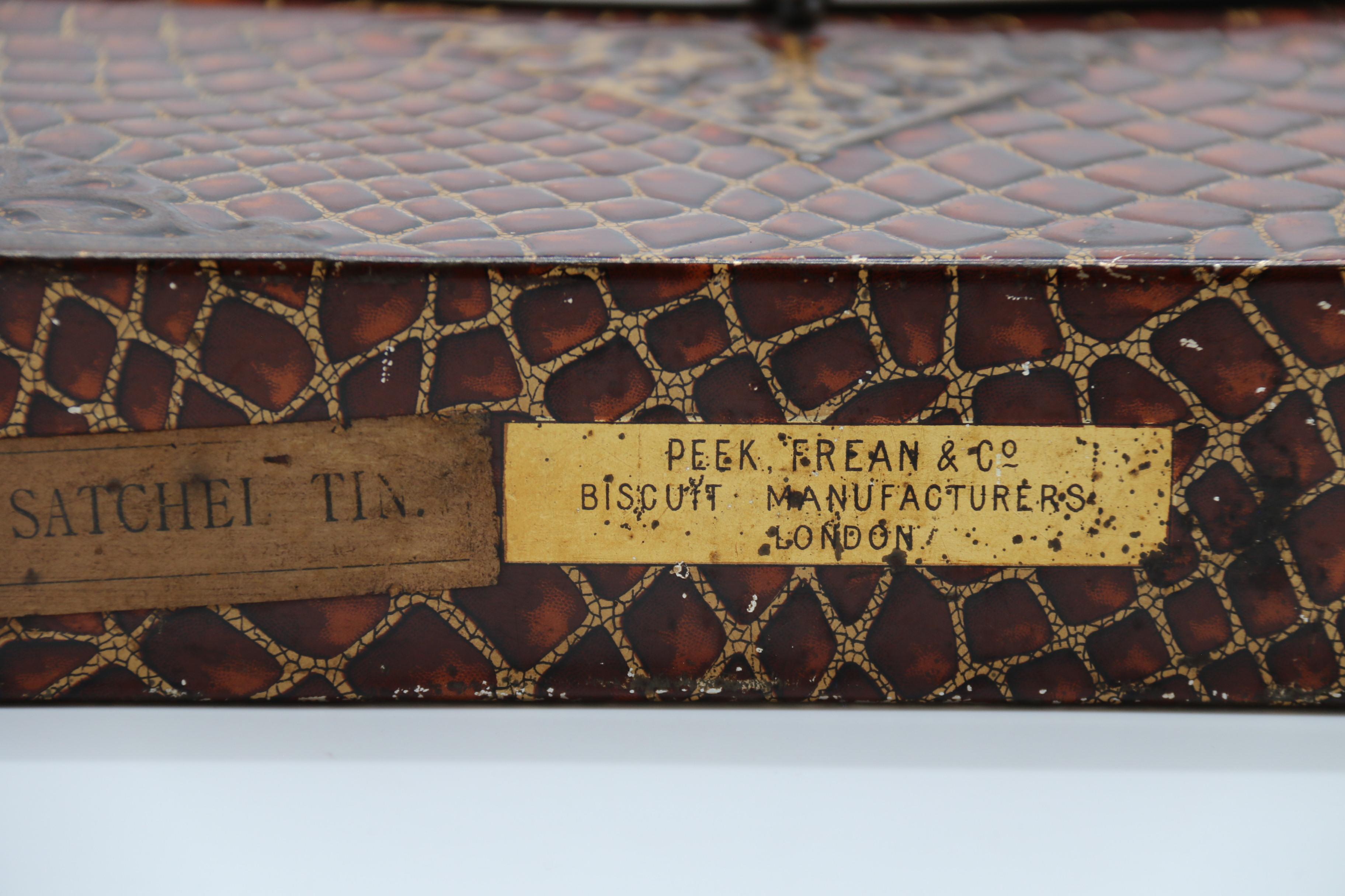 Early 20th century satchel form biscuit tin by Peek Frean and Co, English C 1900 For Sale 4