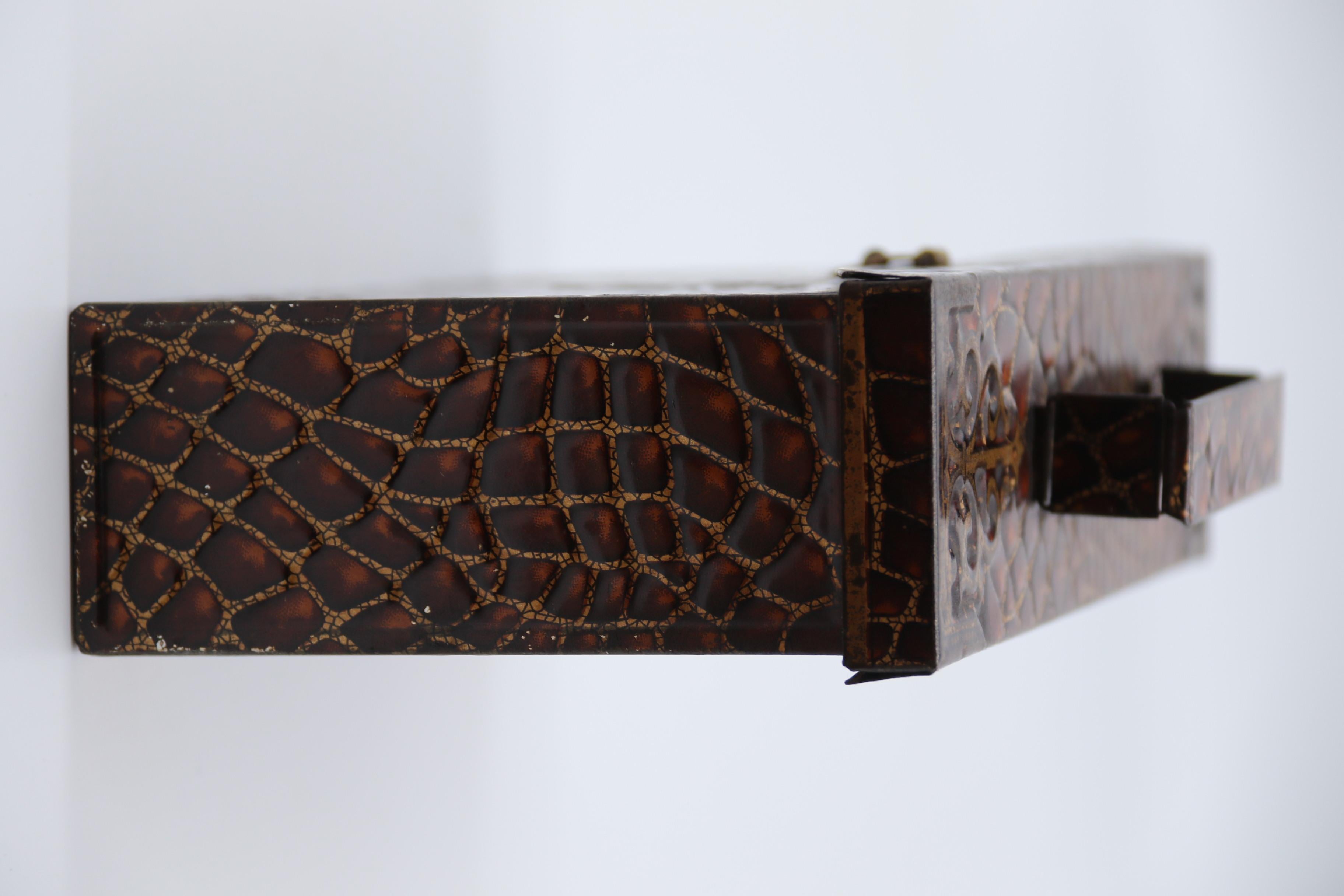 British Early 20th century satchel form biscuit tin by Peek Frean and Co, English C 1900 For Sale