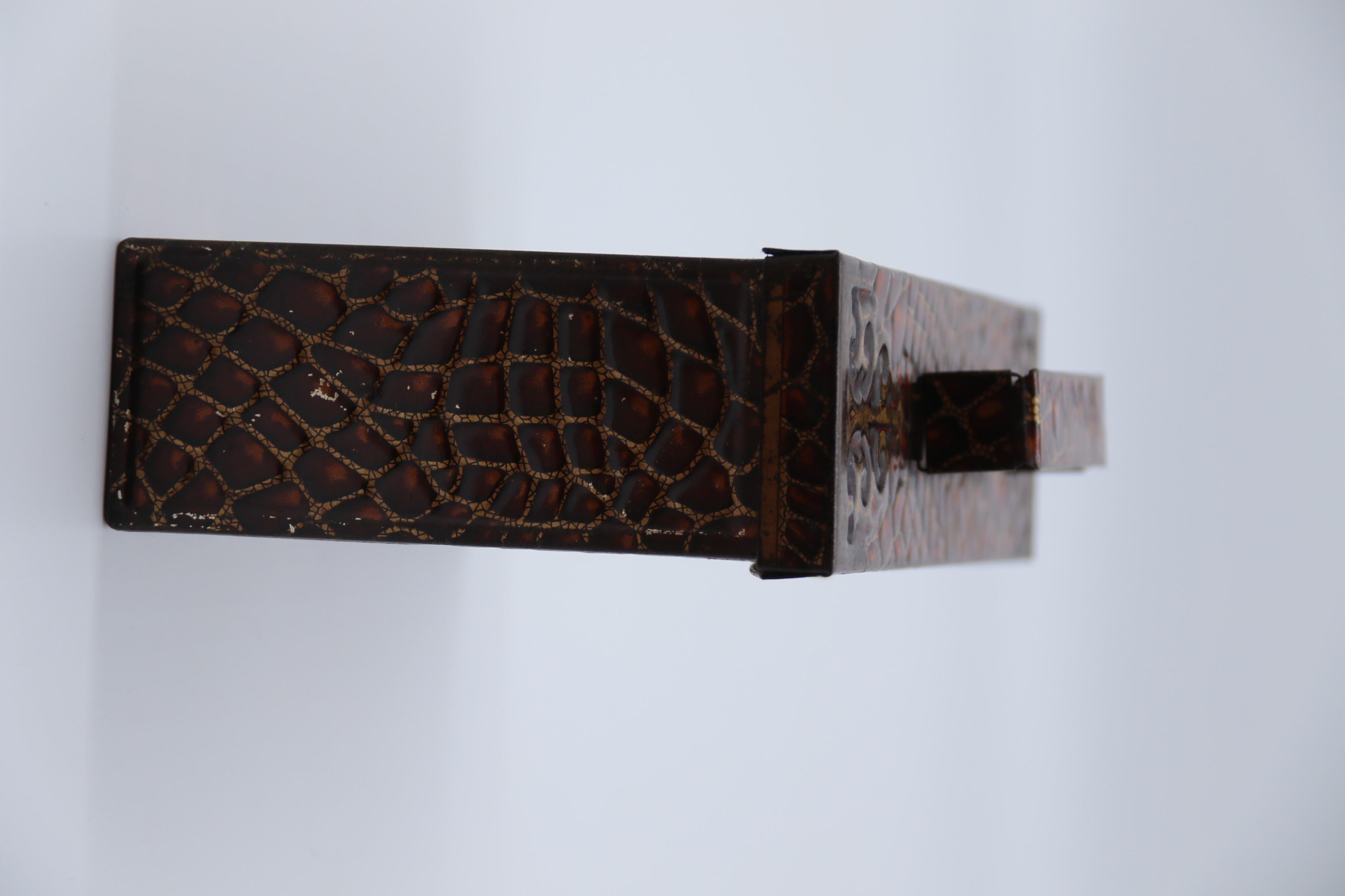 Tin Early 20th century satchel form biscuit tin by Peek Frean and Co, English C 1900 For Sale