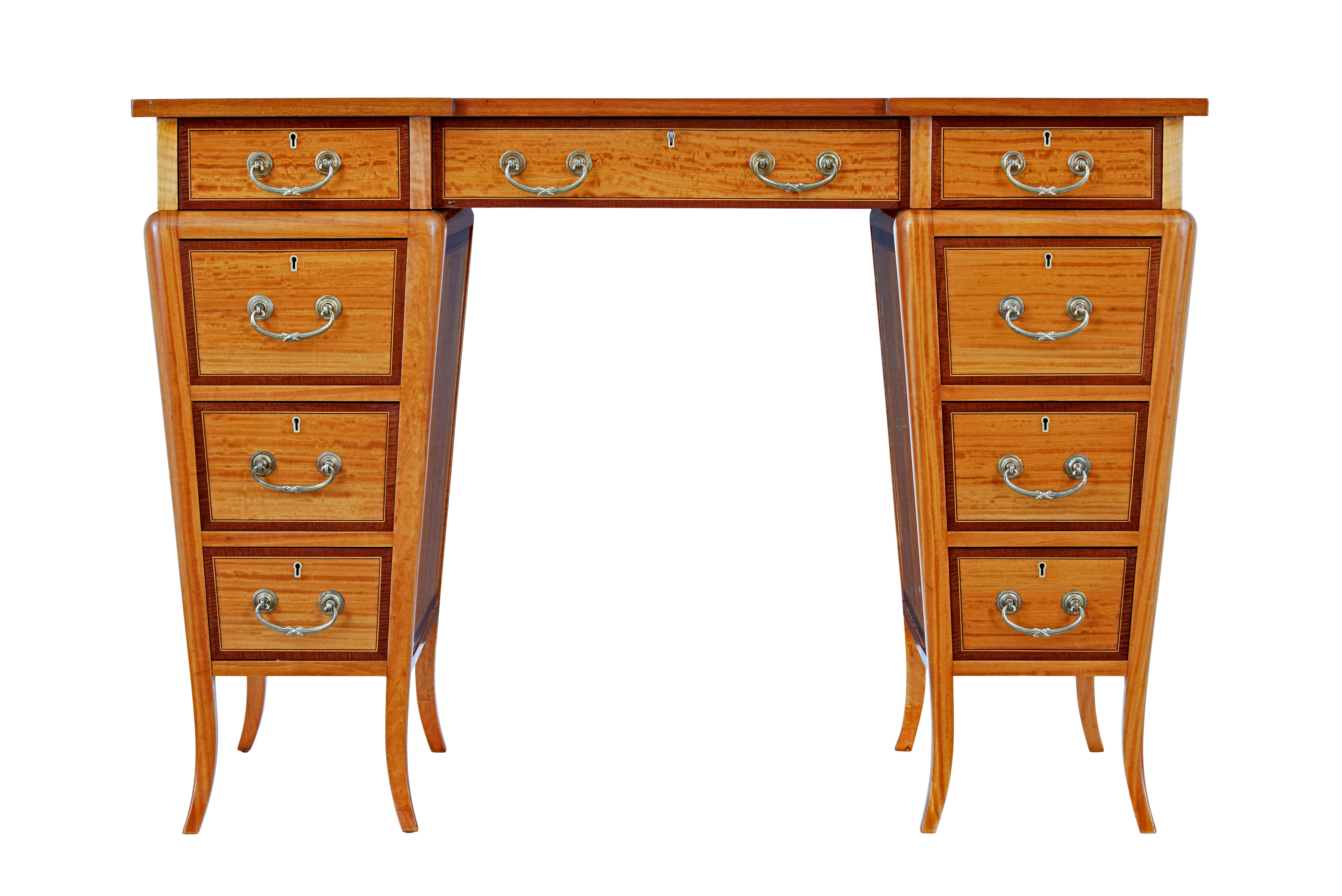 Sheraton Early 20th century satinwood sheraton revival desk For Sale