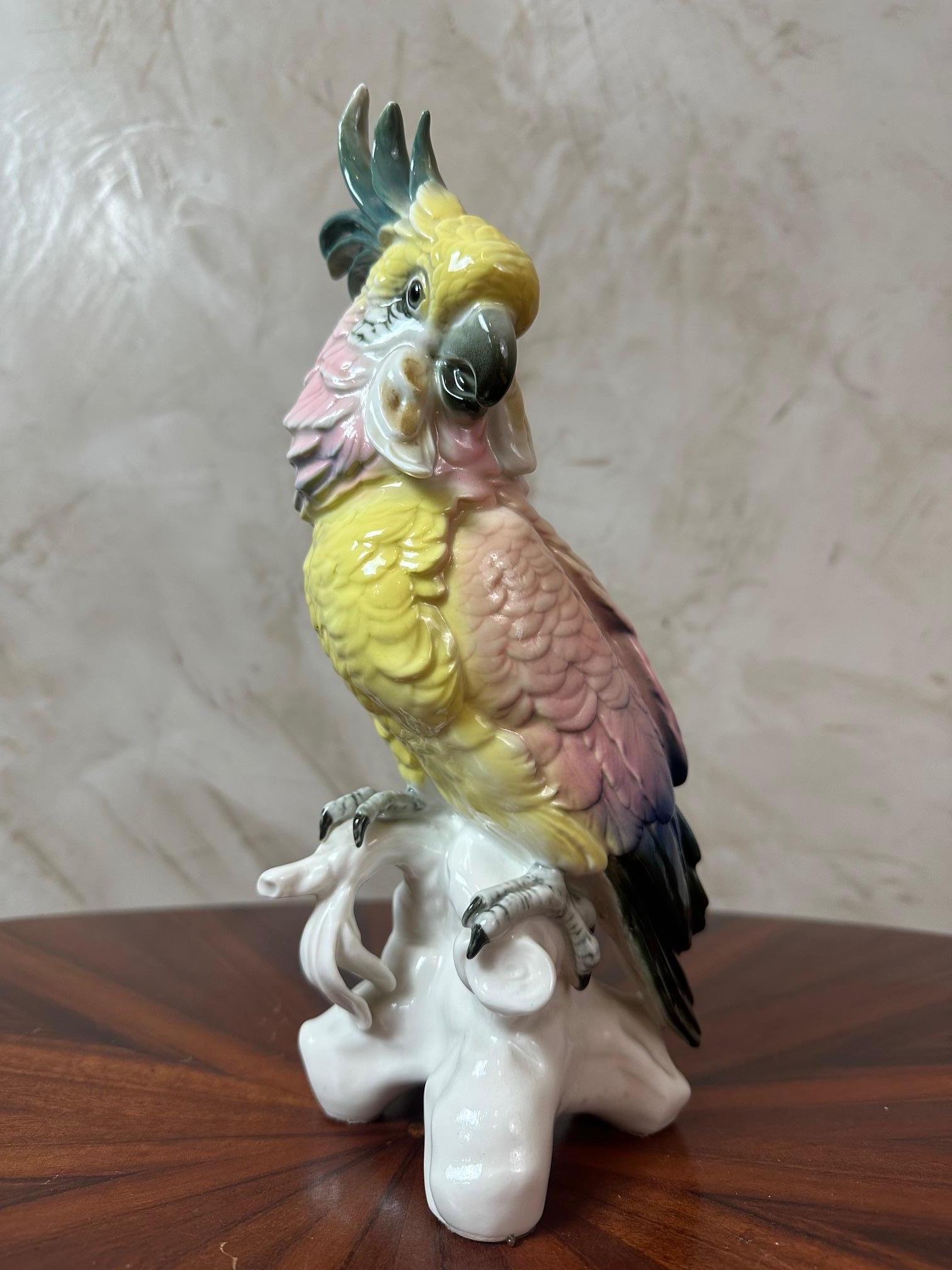 Tedesco Figura di cacatua in porcellana di Saxe dei primi del Novecento di Karl Ens, 1900 in vendita
