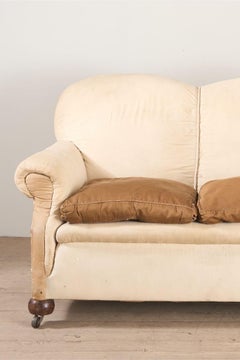 Early 20th century Scalloped back country house sofa