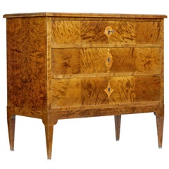 Early 20th Century Scandinavian Art Nouveau Birch Chest of Drawers