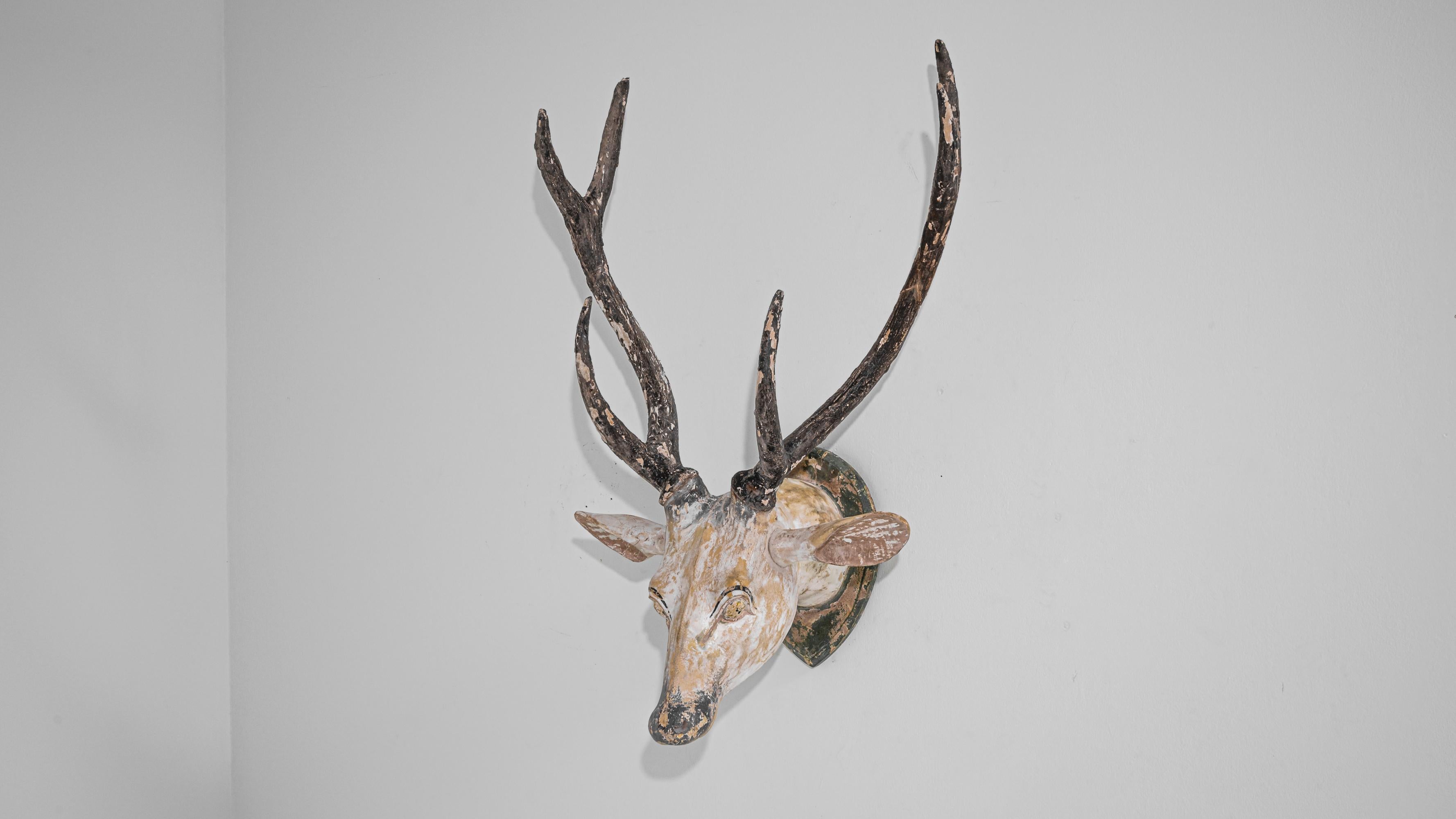 Early 20th Century Scandinavian Deer Head Decoration 1