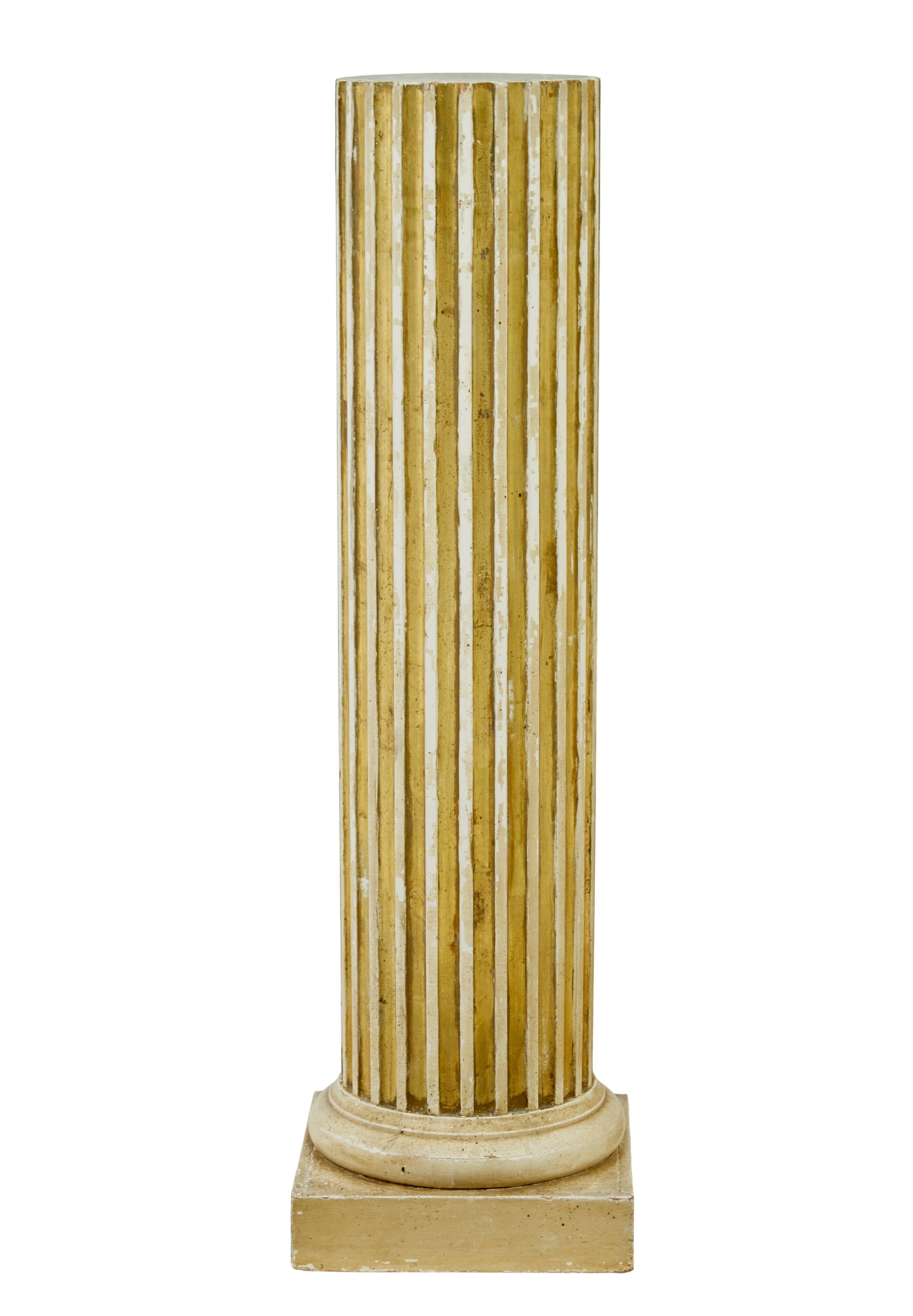 Rococo Revival Early 20th century Scandinavian gilt pedestal column