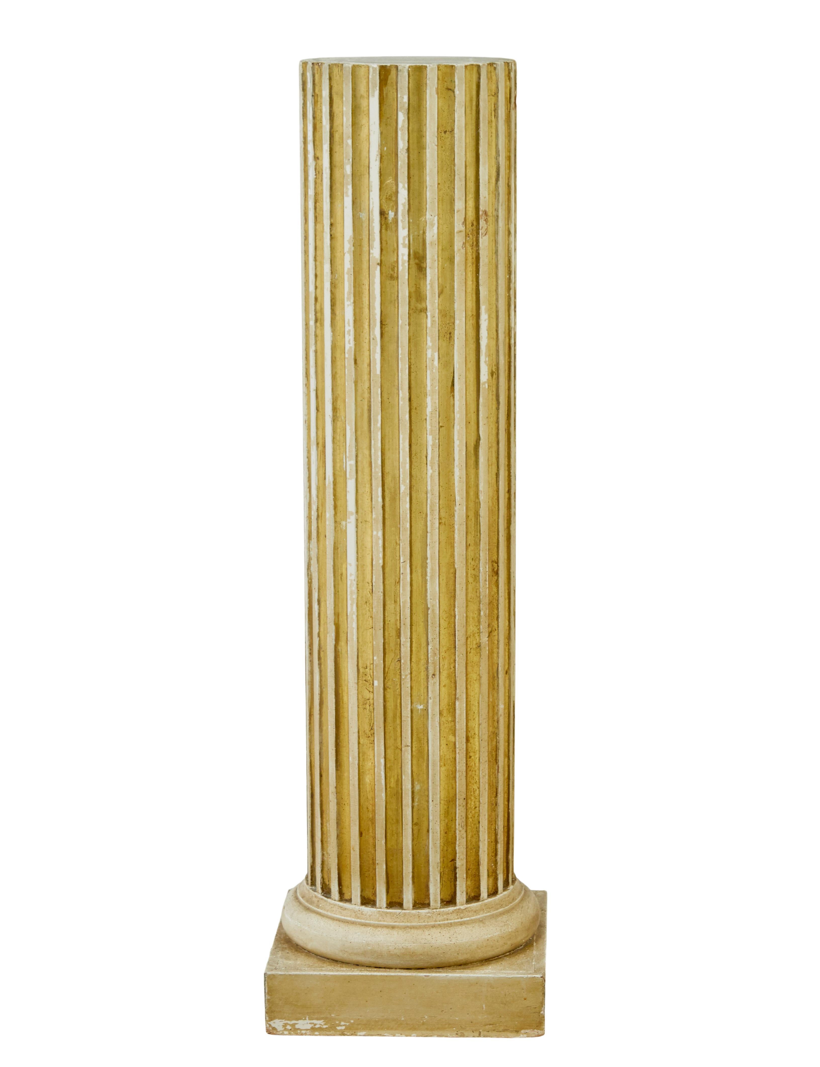 Swedish Early 20th century Scandinavian gilt pedestal column