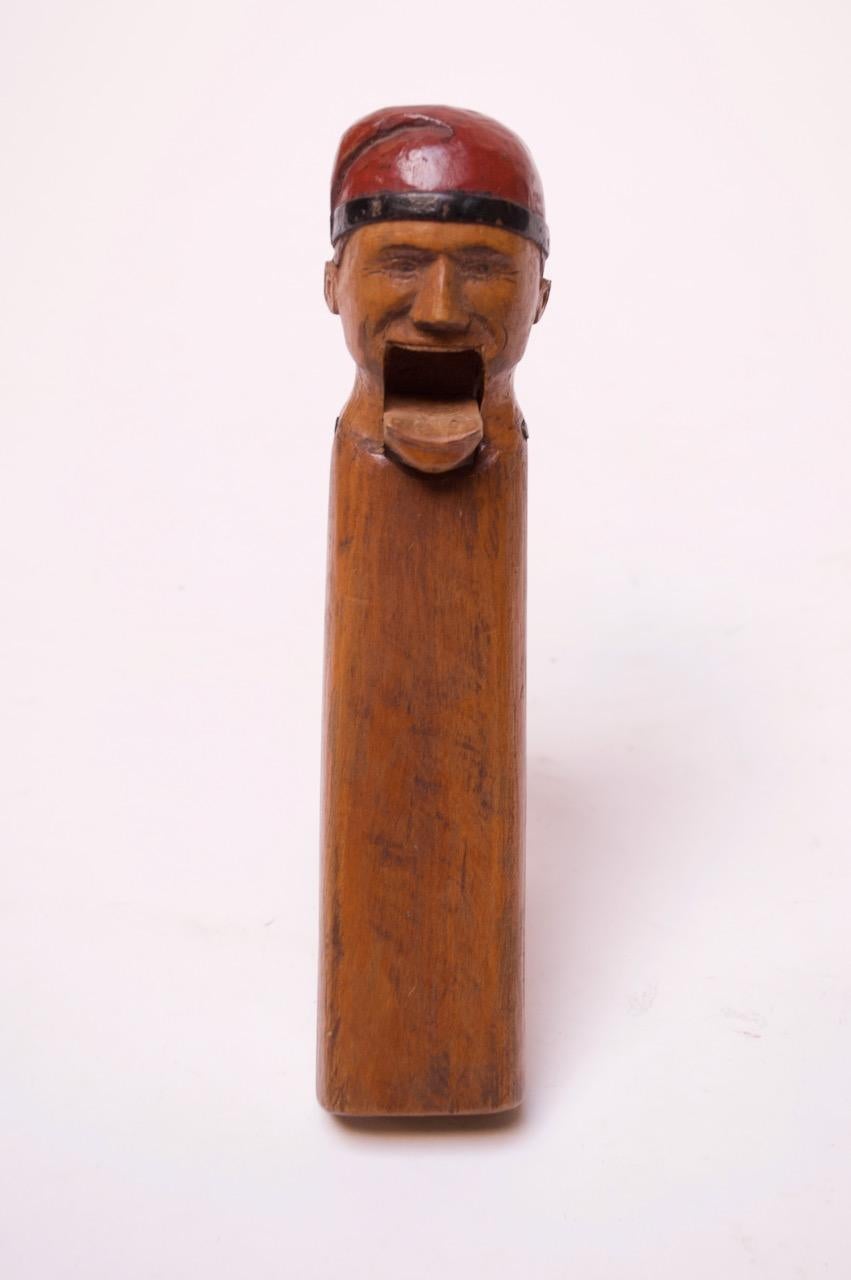 Folk Art Early 20th Century Scandinavian Hand Carved and Painted Figural Nutcracker For Sale