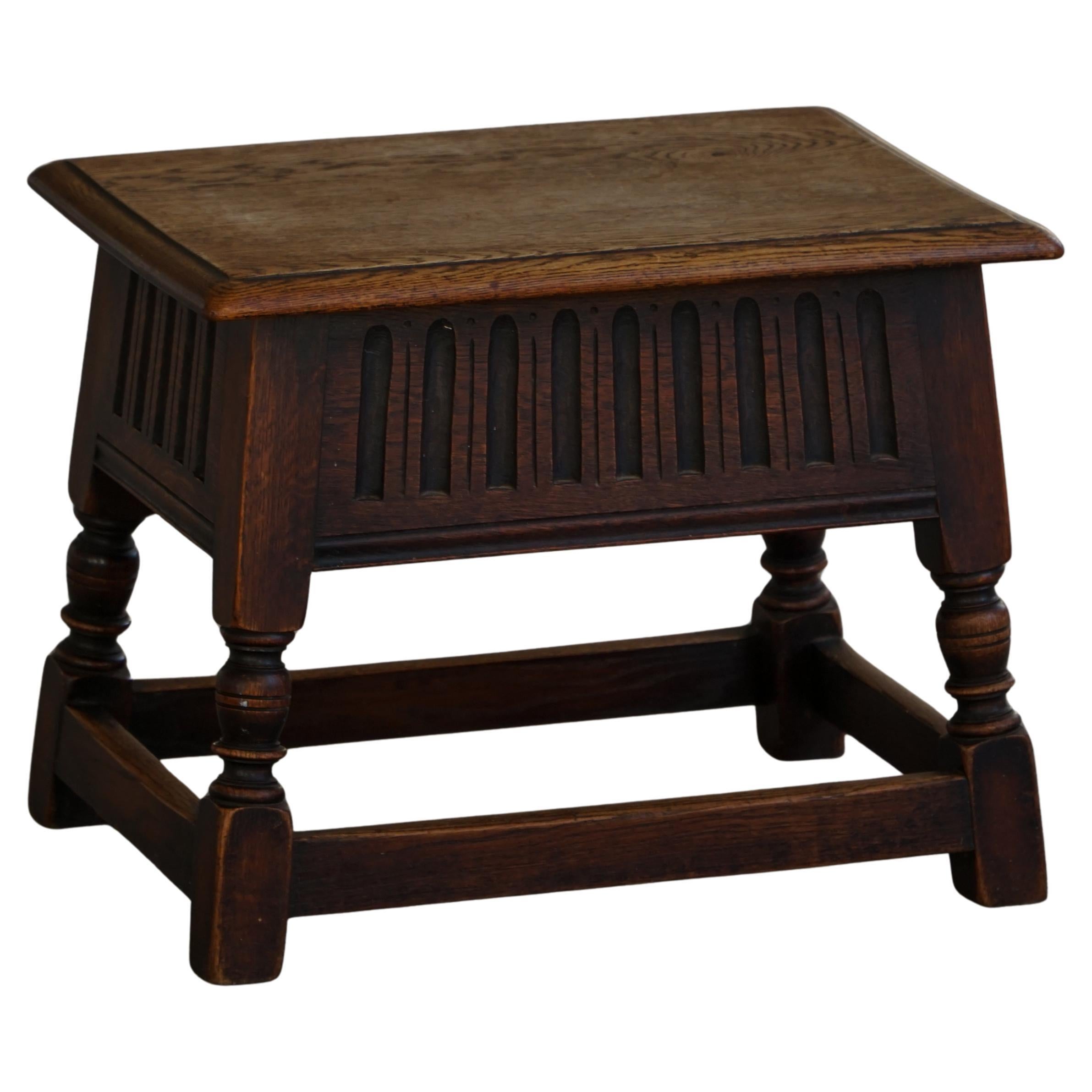 Early 20th Century Scandinavian Oak Accent Stool / Trunk Side Table, 1900s For Sale