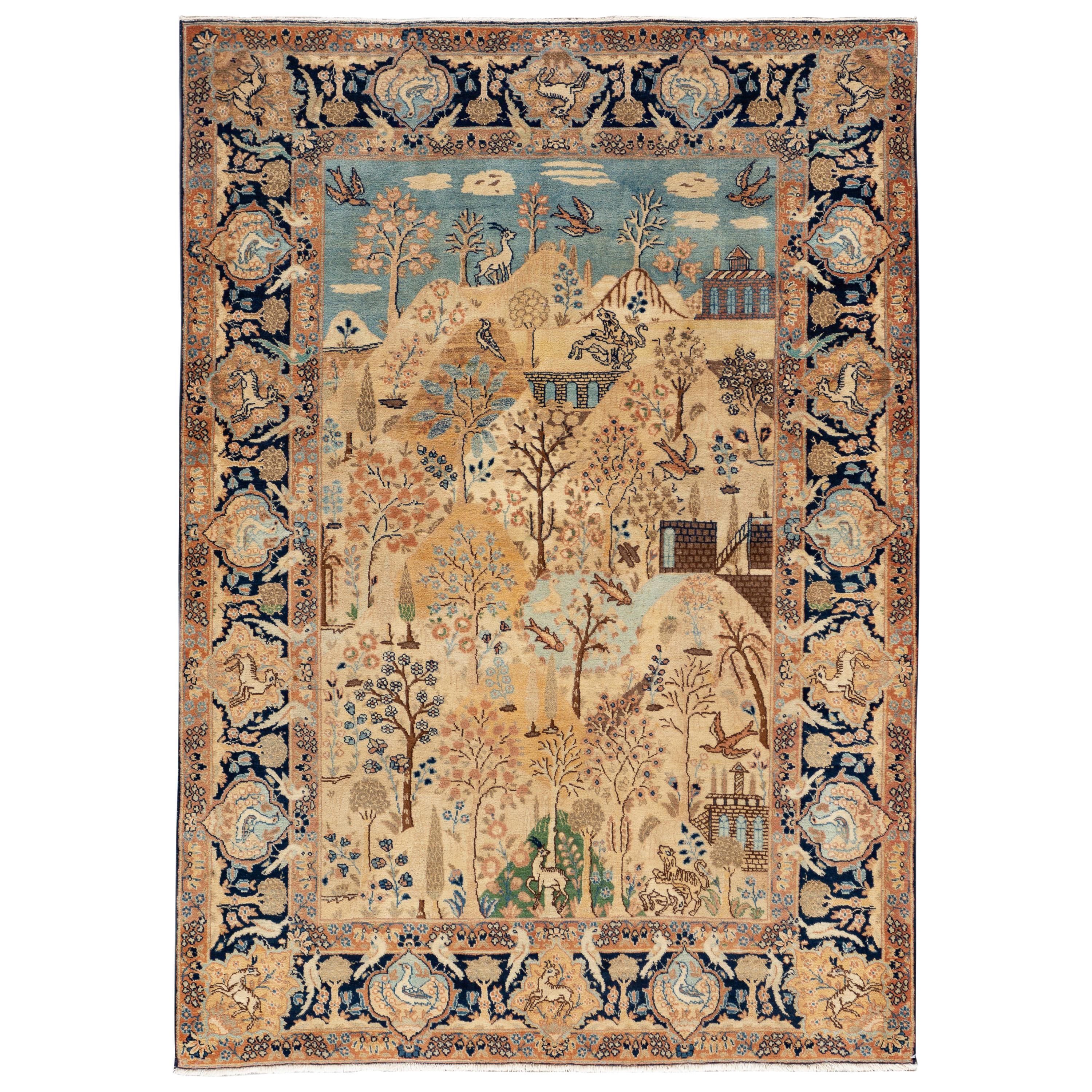 Tappeto Scatter Tabriz dei primi del Novecento in vendita