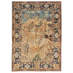 Tappeto Scatter Tabriz dei primi del Novecento