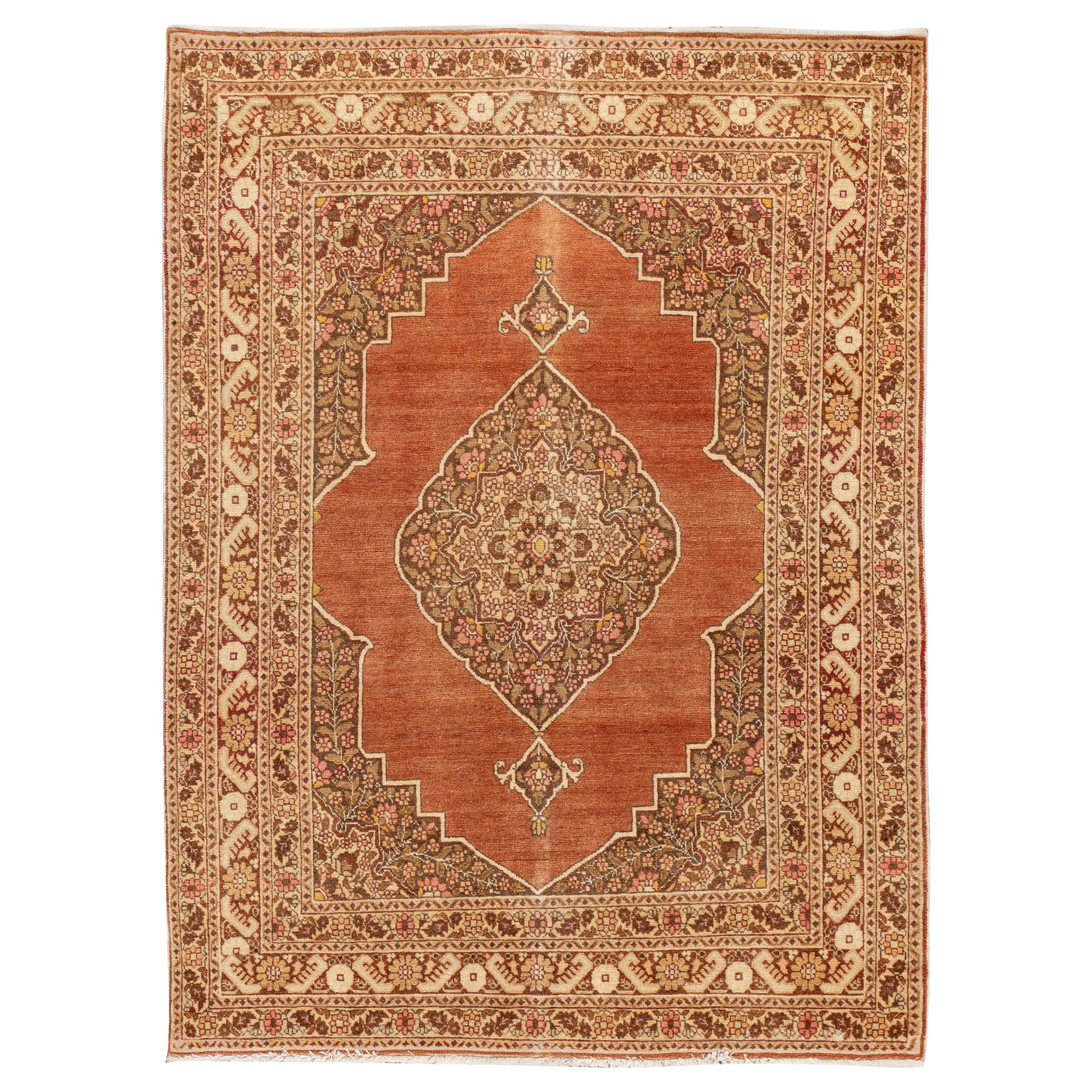 Alfombra Tabriz dispersa de principios del siglo XX
