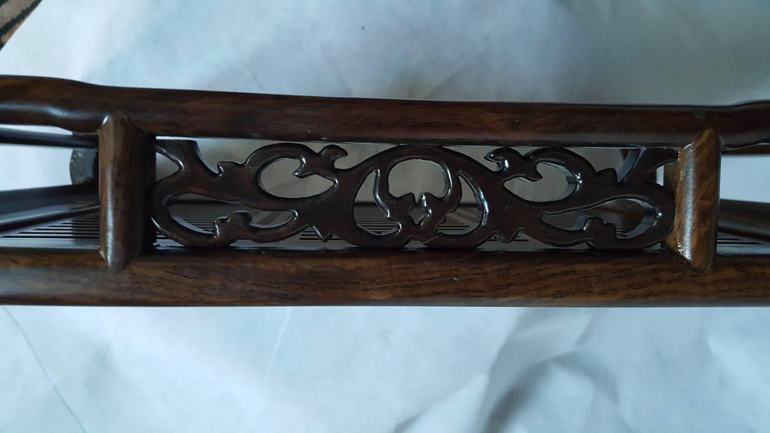 Carved Early 20th Century Scholar's Hardwood Stand For Sale