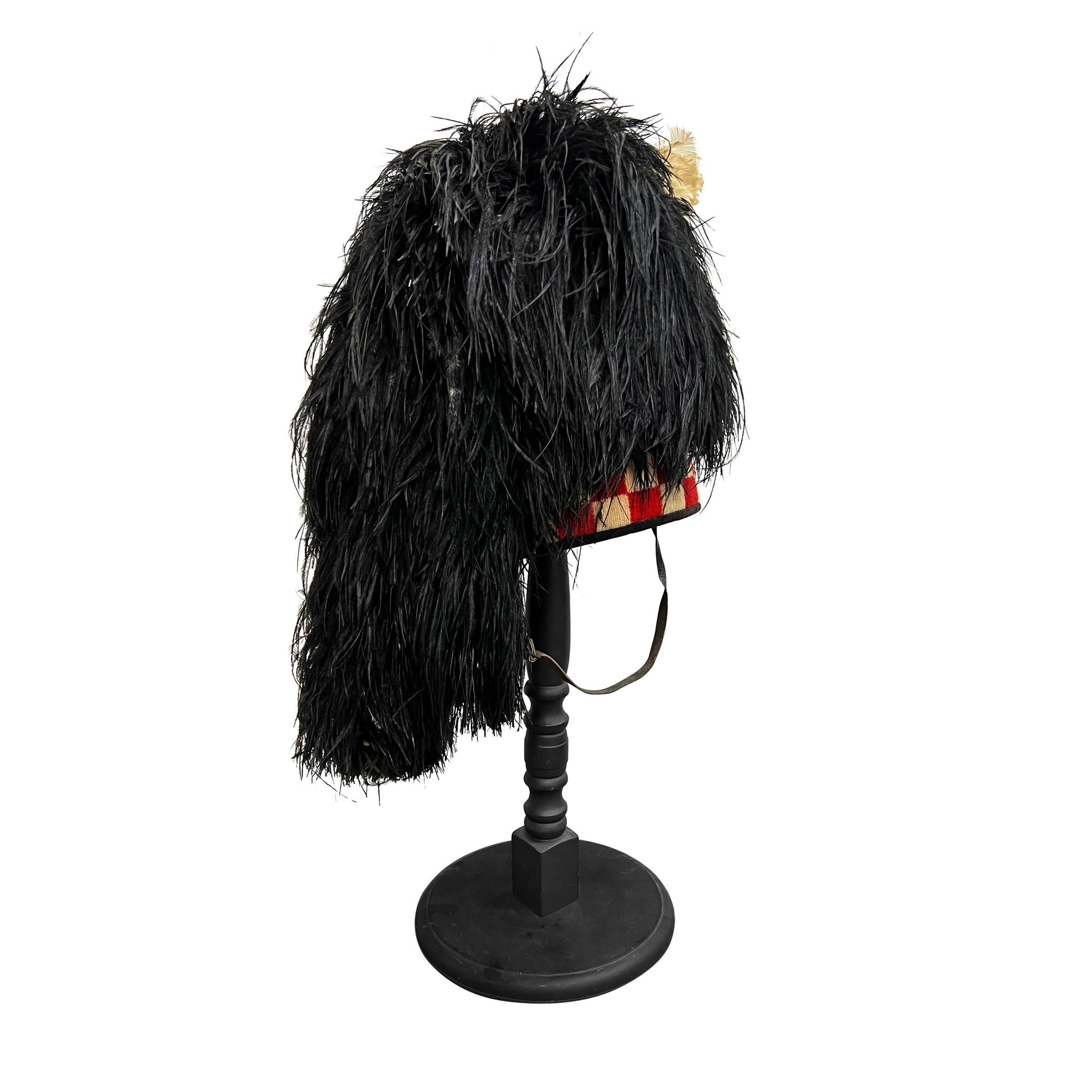 Early 20th Century Scottish Bagpiper's Bonnet on Stand For Sale 1