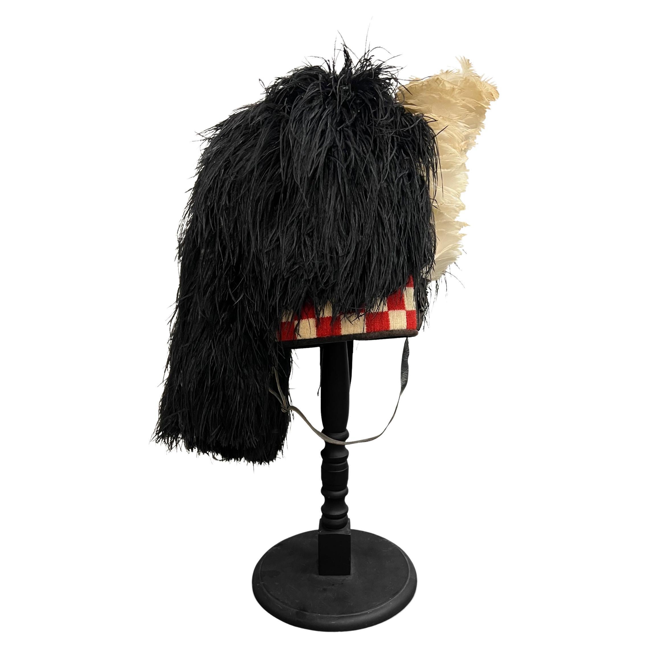 Early 20th Century Scottish Bagpiper's Bonnet on Stand For Sale