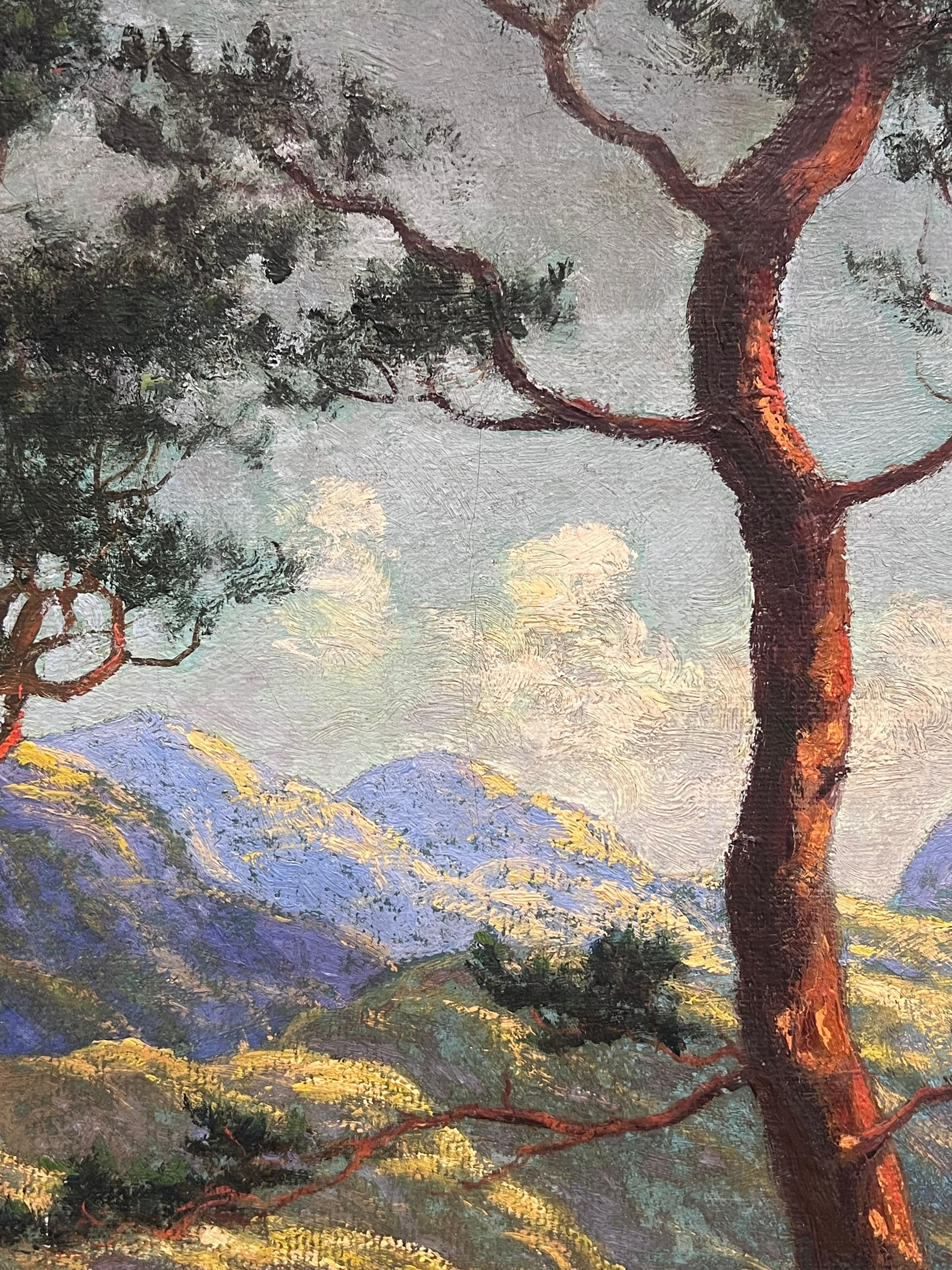 1920's Beautiful Summer Scottish Highlands Signed Ölgemälde Wasserfall Tal im Angebot 8