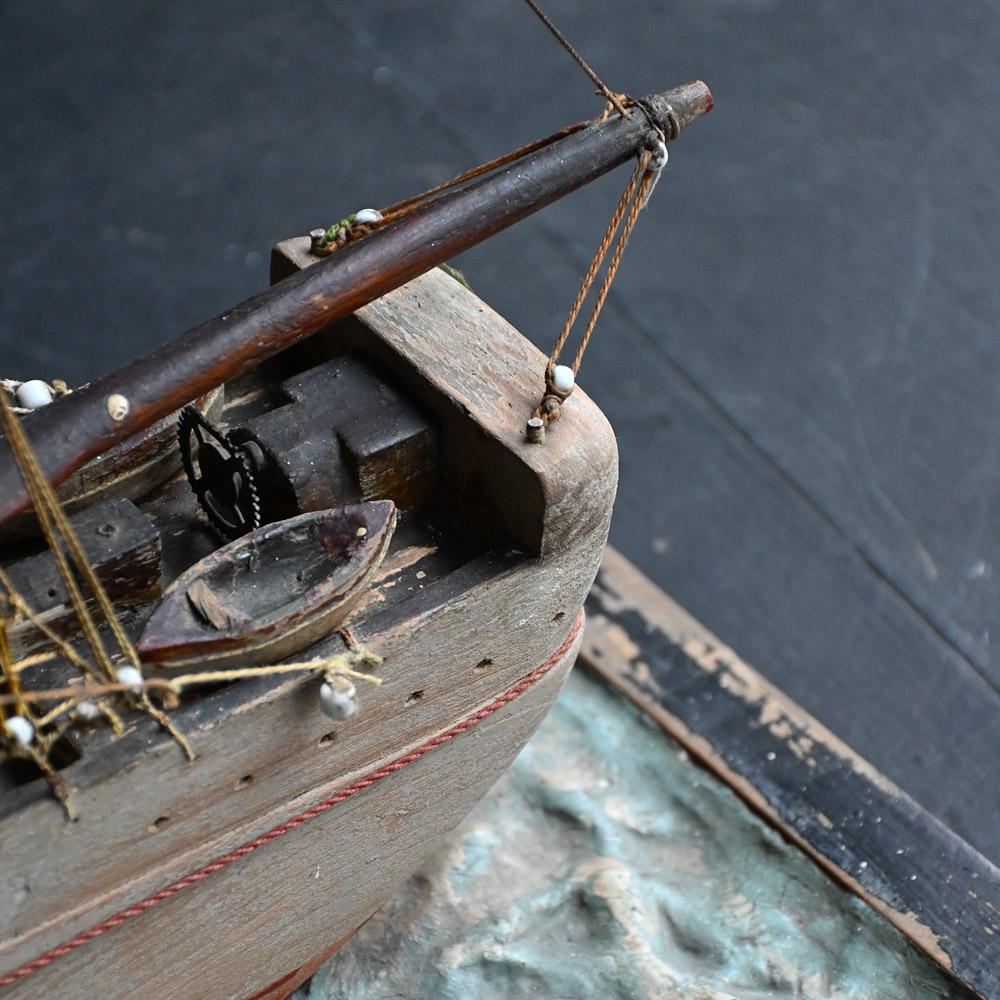 Early 20th Century Scratch build folk-art ship model For Sale 8
