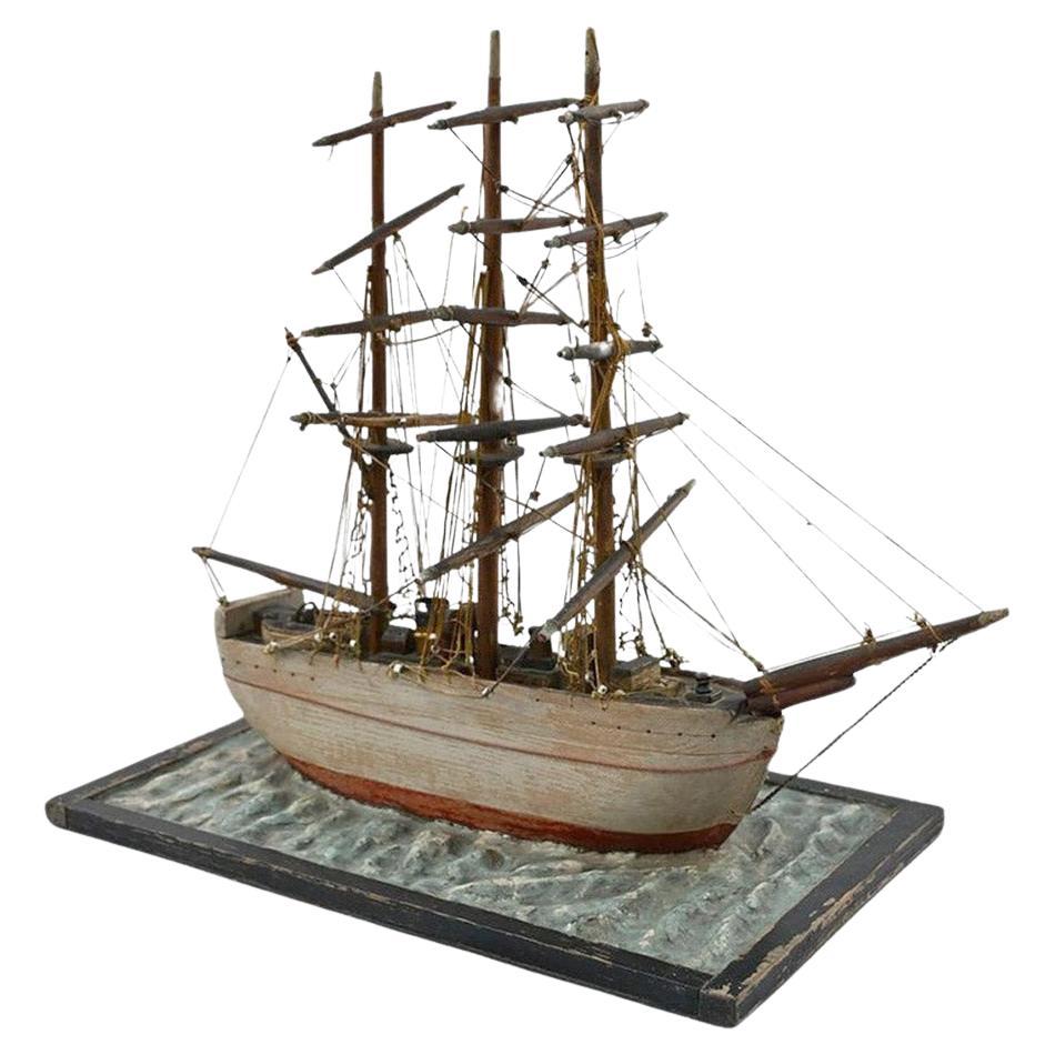 Anfang des 20. Jahrhunderts Scratch build Volkskunst Schiff Modell