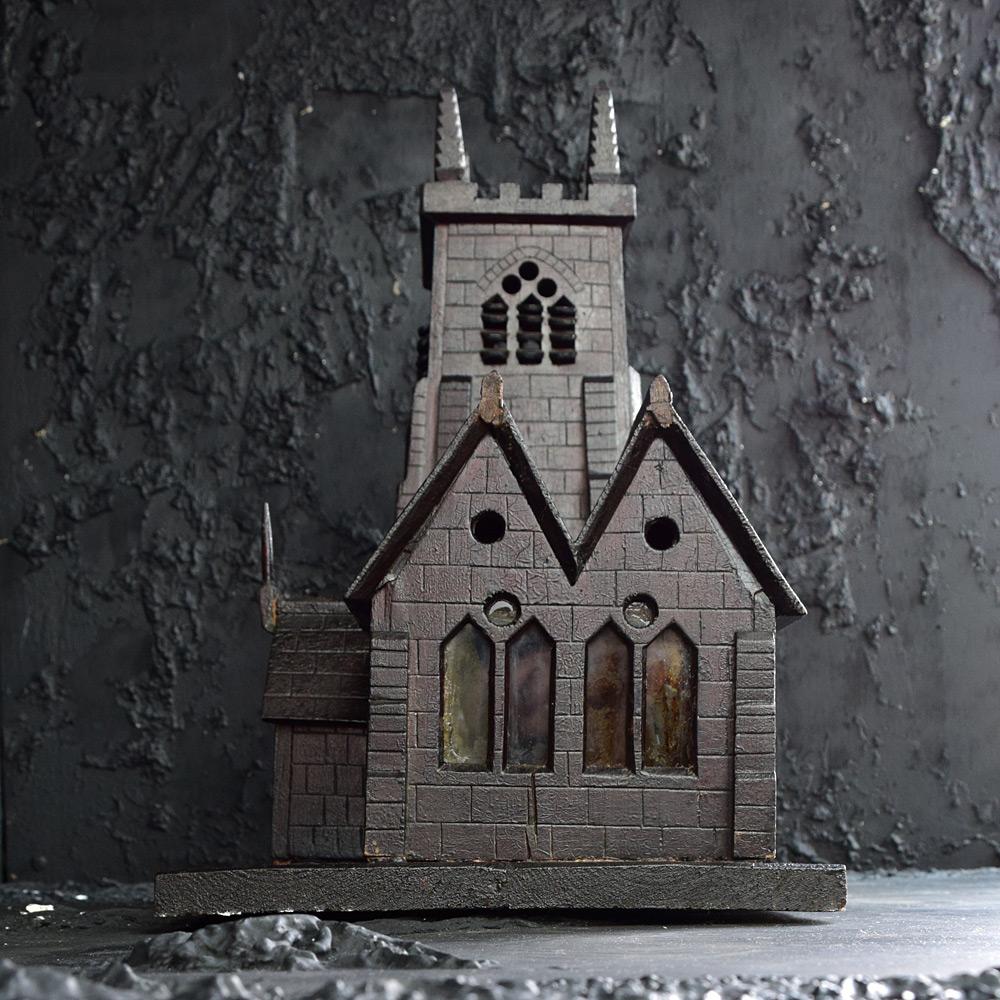 Folk Art Early 20th Century Scratch Built Church Model For Sale