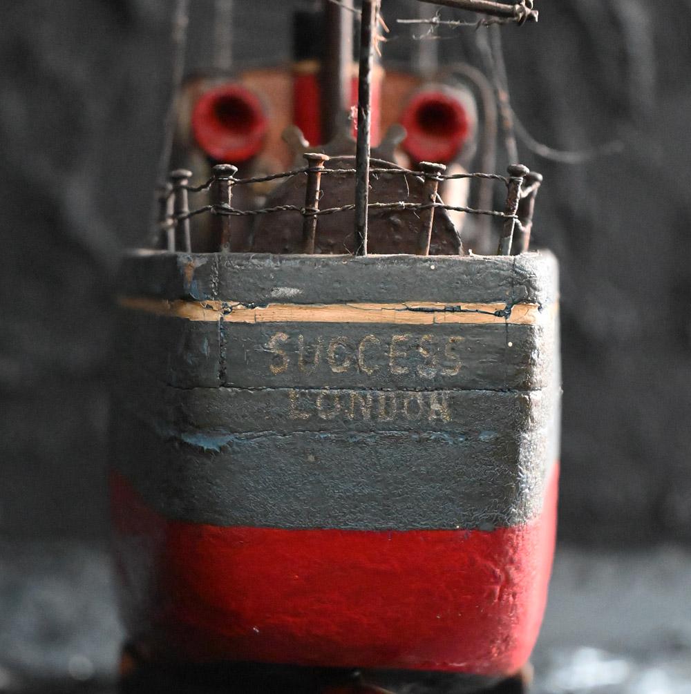 Hand-Crafted Early 20th Century Scratch-Built Clockwork Boat For Sale