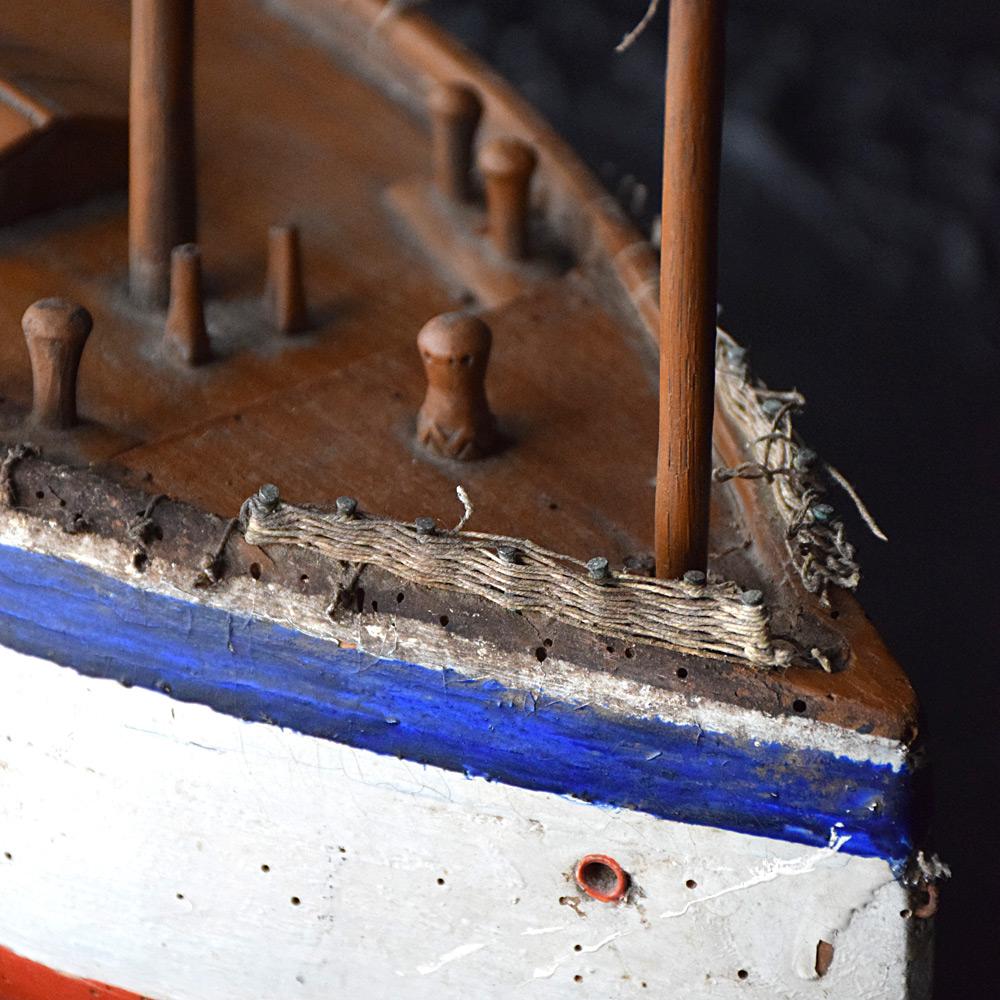 Early 20th Century Scratch Built Folk Art Boat Model 6