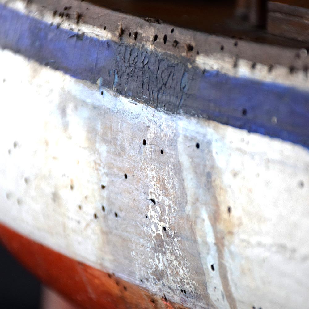 Early 20th Century Scratch Built Folk Art Boat Model In Distressed Condition In London, GB