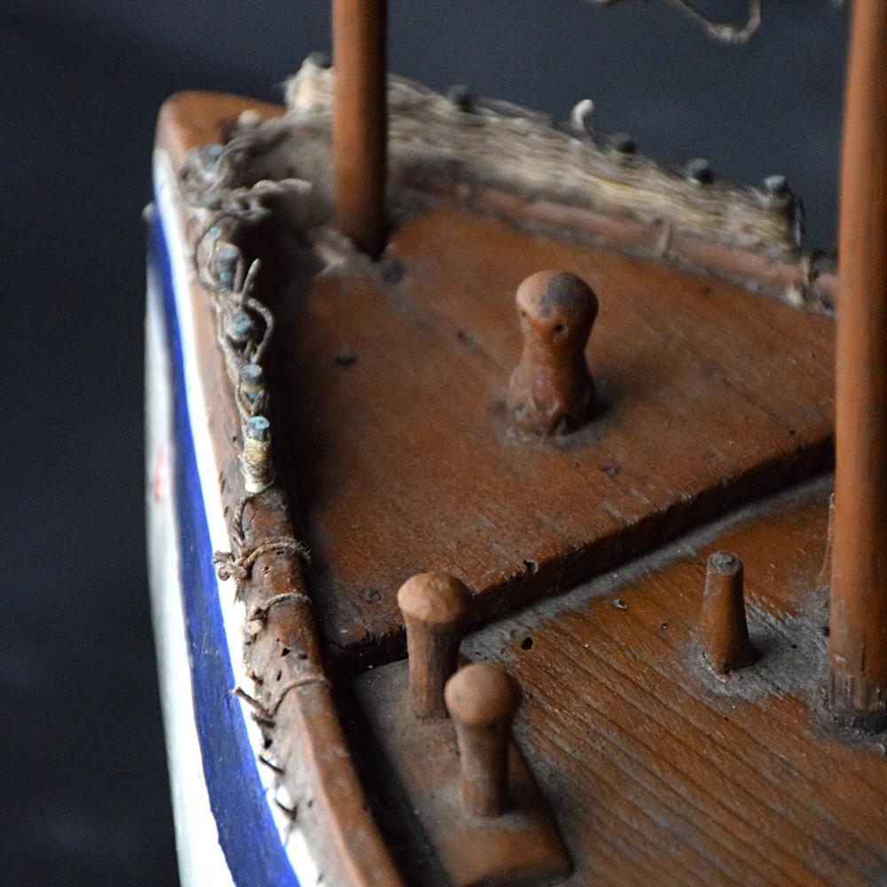 Early 20th Century Scratch Built Folk Art Boat Model 1