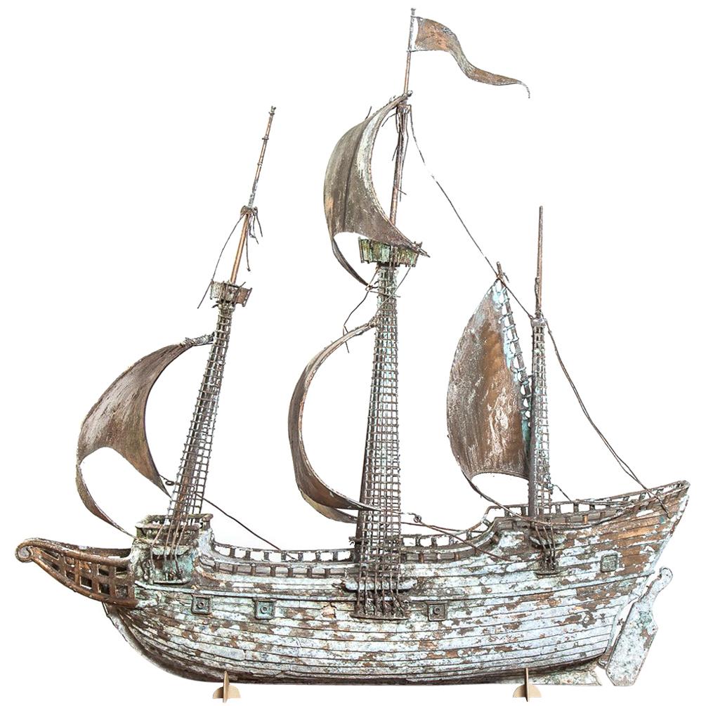 Early 20th Century Scratch-Built Galleon  For Sale