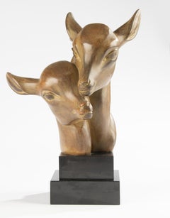 Sculpture du début du 20ème siècle - Marcel Leducq - Art Déco - Terre cuite et marbre