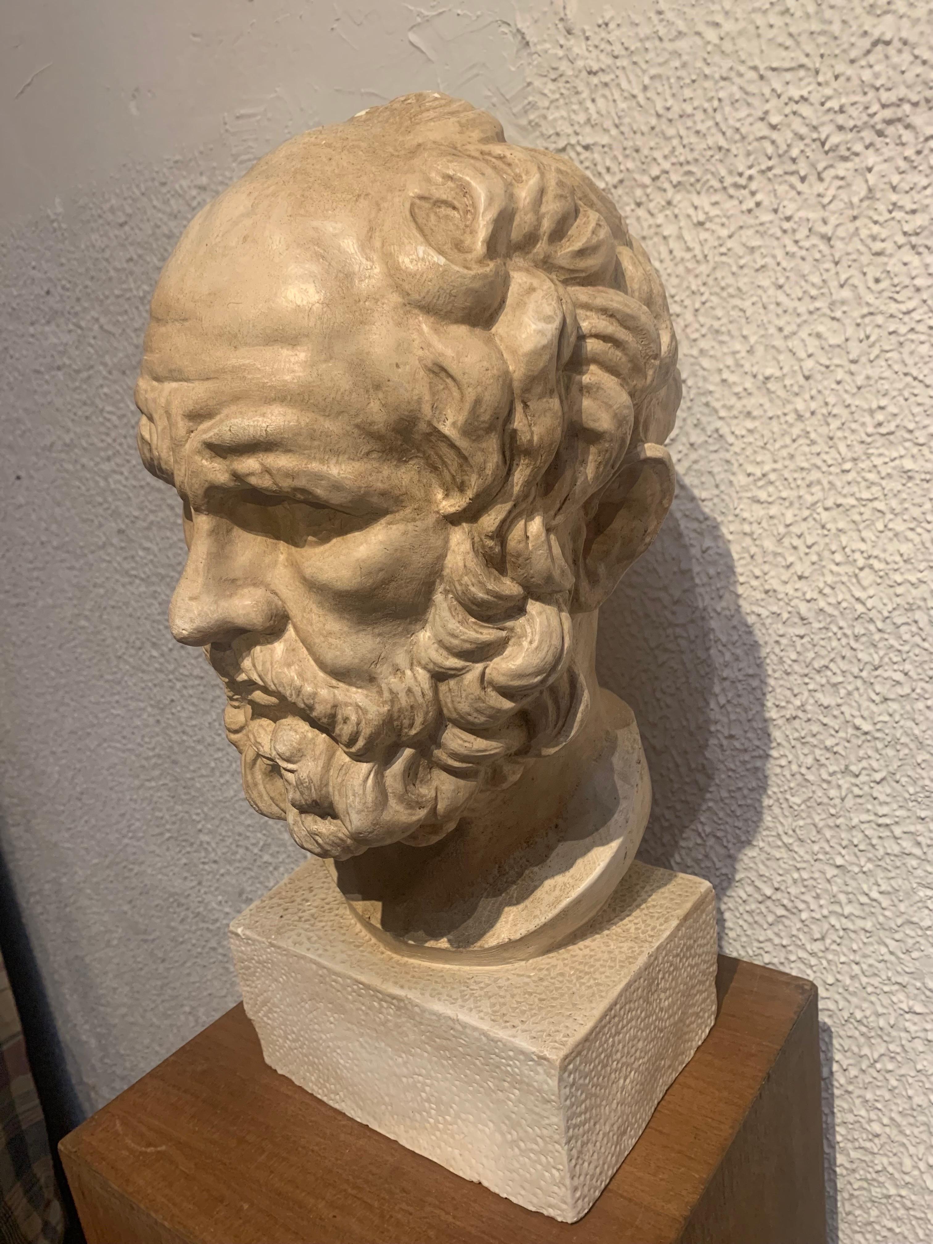 Sculpture du début du 20e siècle  Buste de Platon en plâtre en vente 10