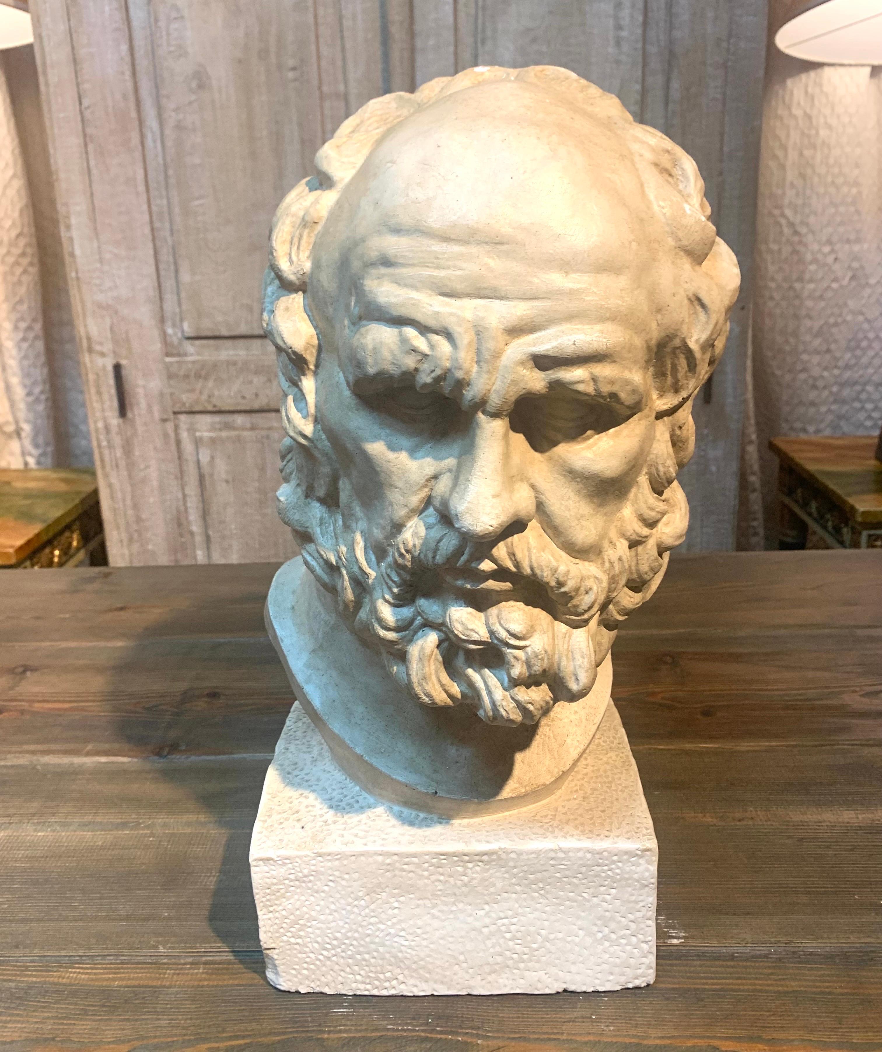 Early 20th Century Sculpture  Plaster Bust of Platon In Good Condition For Sale In Madrid, ES